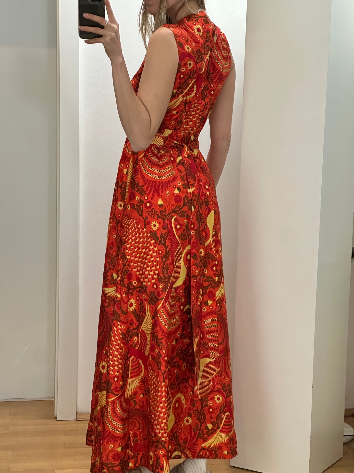 Orange Wrap Maxi Dress S/M