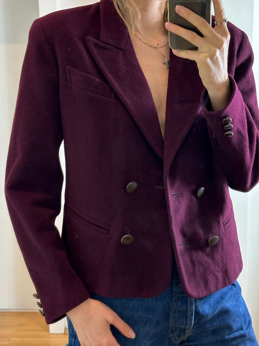 Vintage Wool Eggplant Blazer S