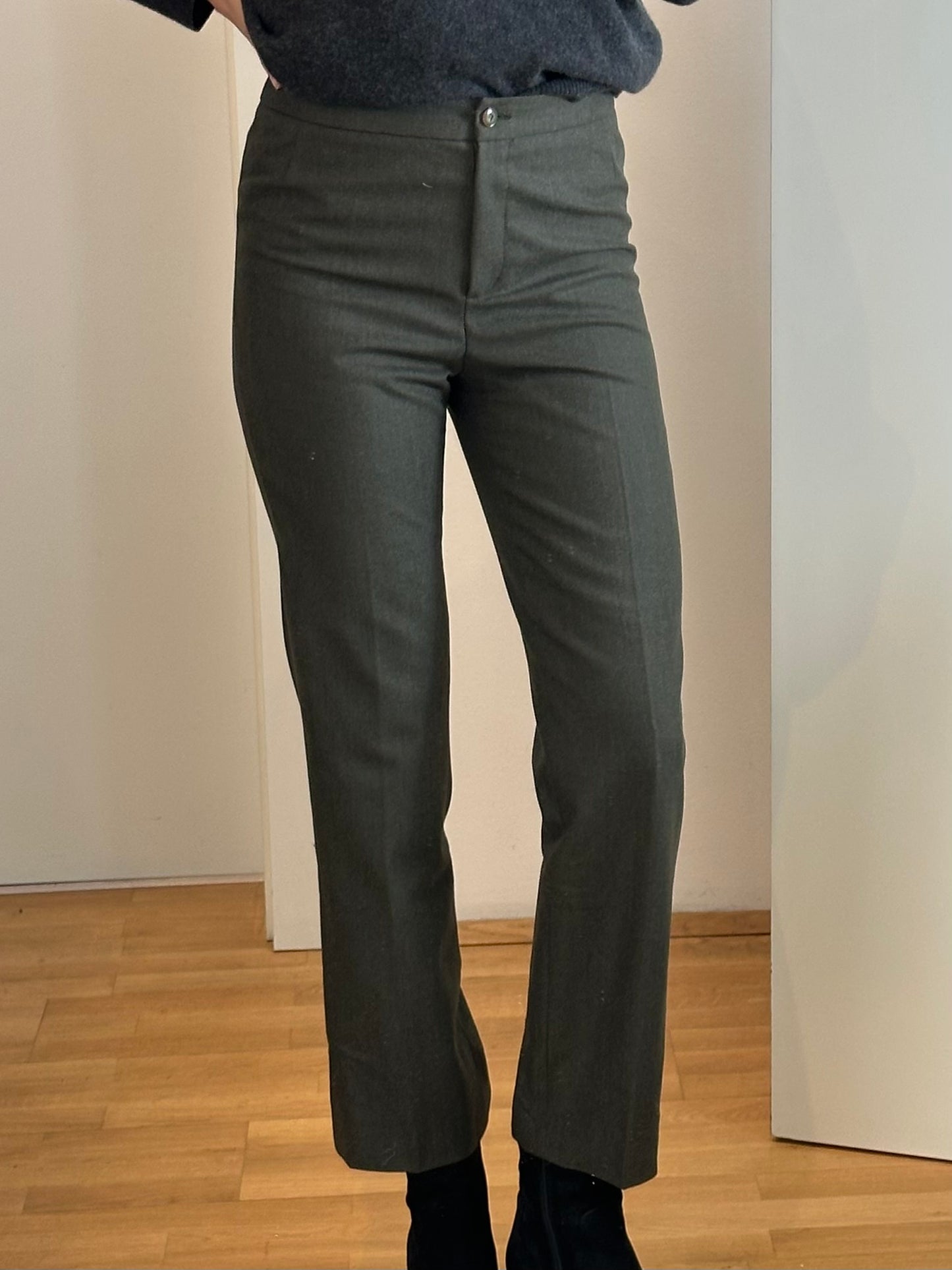 Vintage Dark Green Wool blend Trousers XS