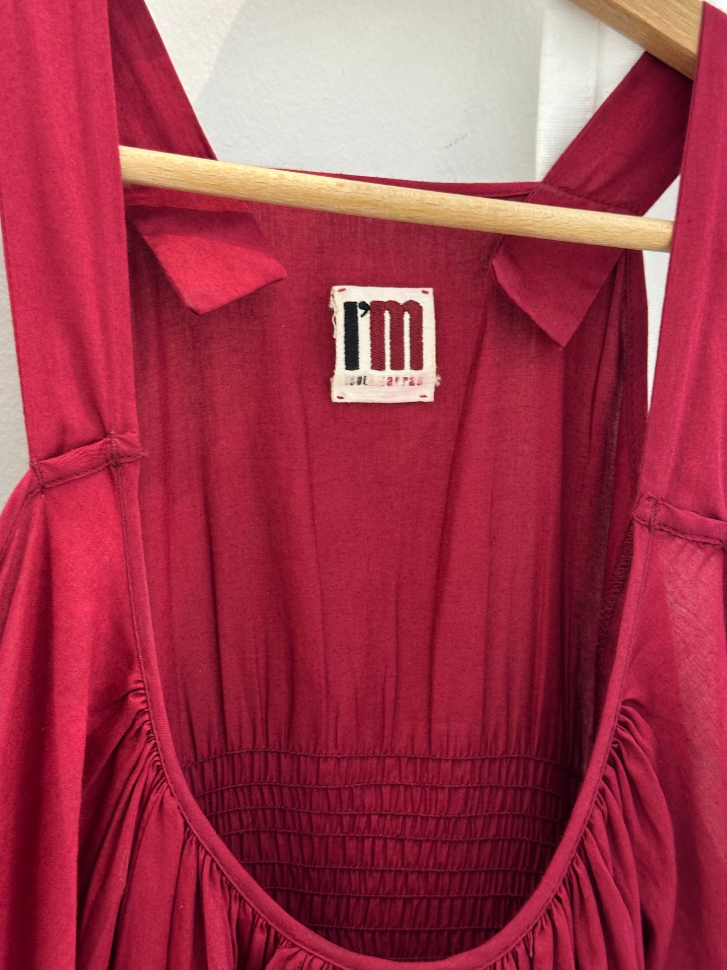 Red Cotton Maxi Dress M
