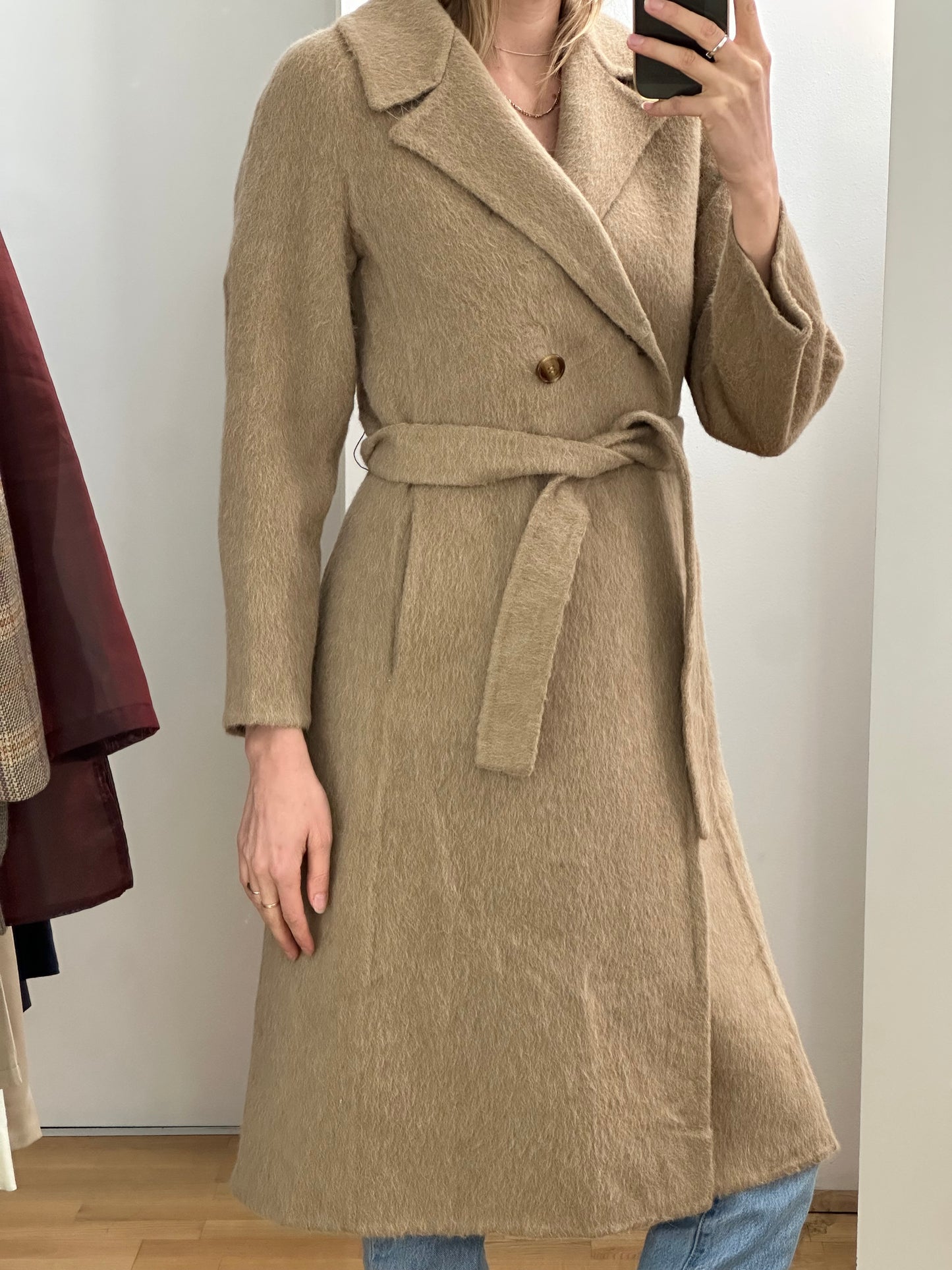Vintage Alpaca Camel Wool Coat S/M