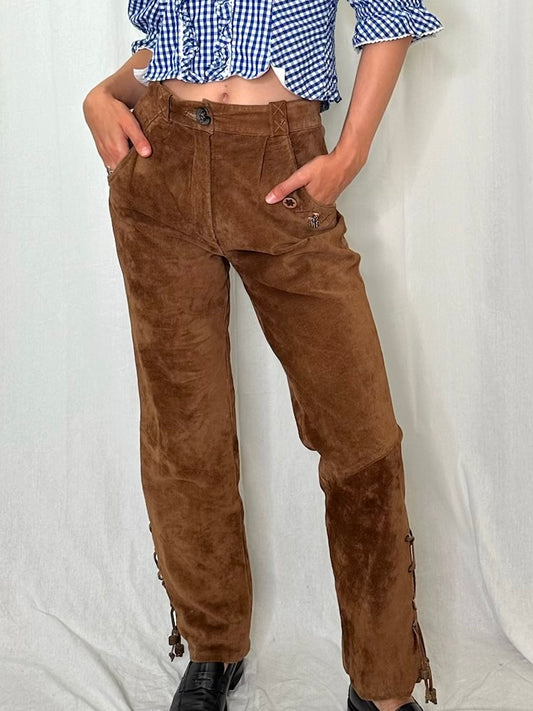 Vintage Austrian Suede Leather Trousers S