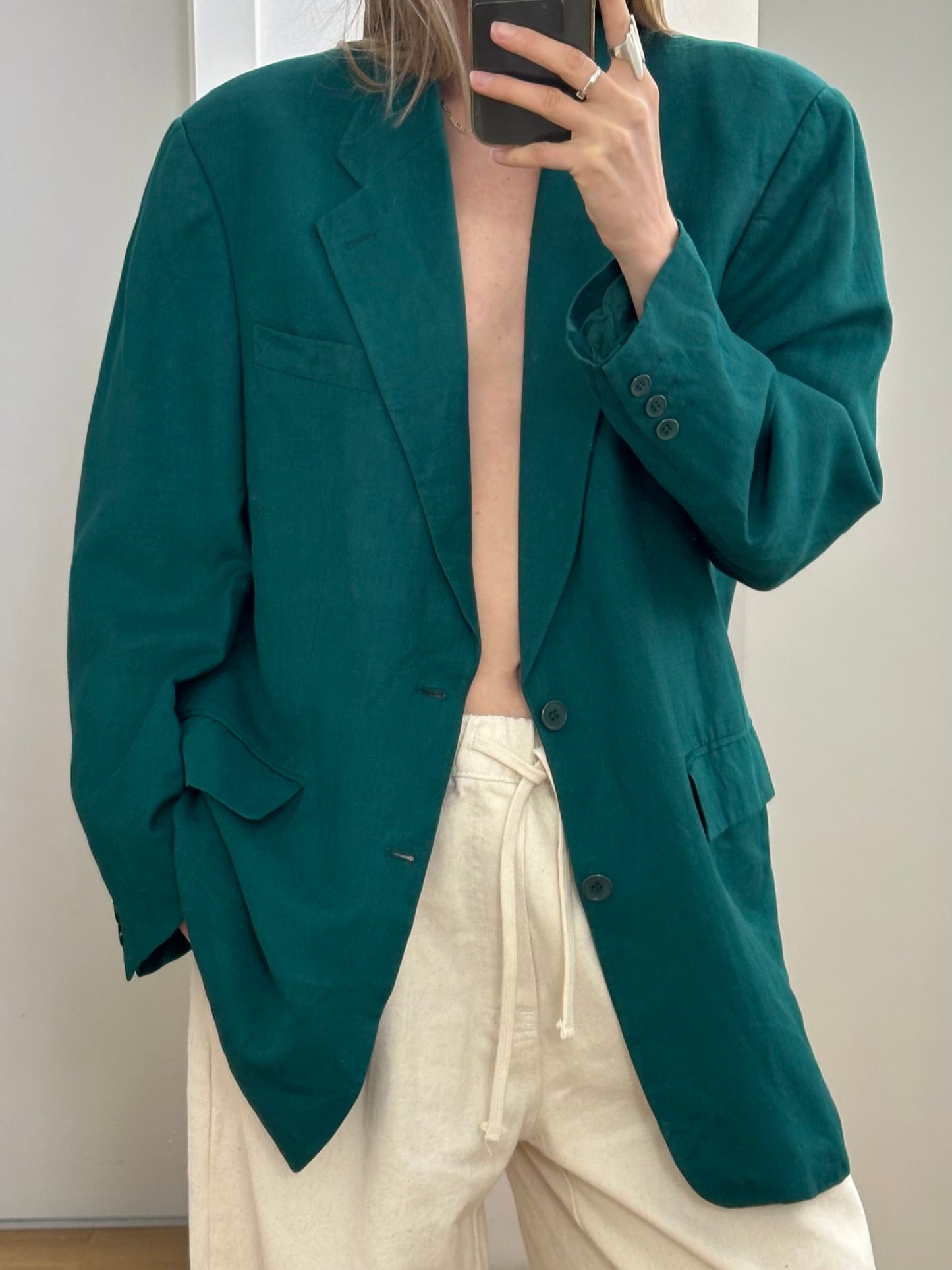 Vintage Linen Blazer L/XL