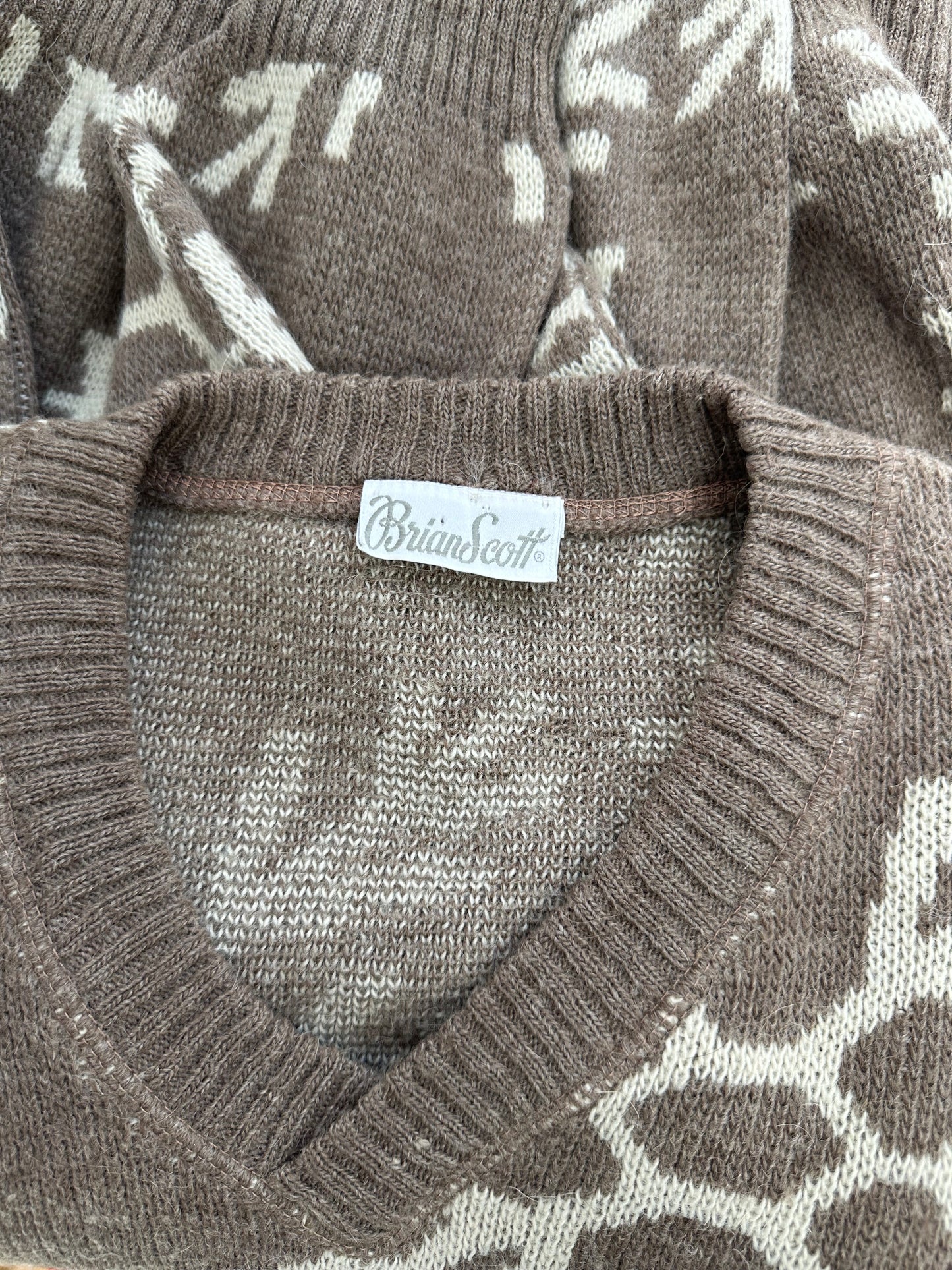 Vintage Cream Wool Sweater L