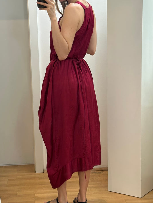 Red Cotton Maxi Dress M