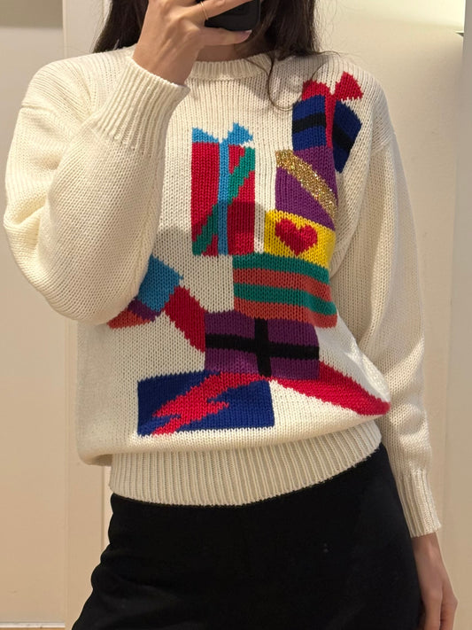 Vintage Presents Christmas Pullover Sweater M