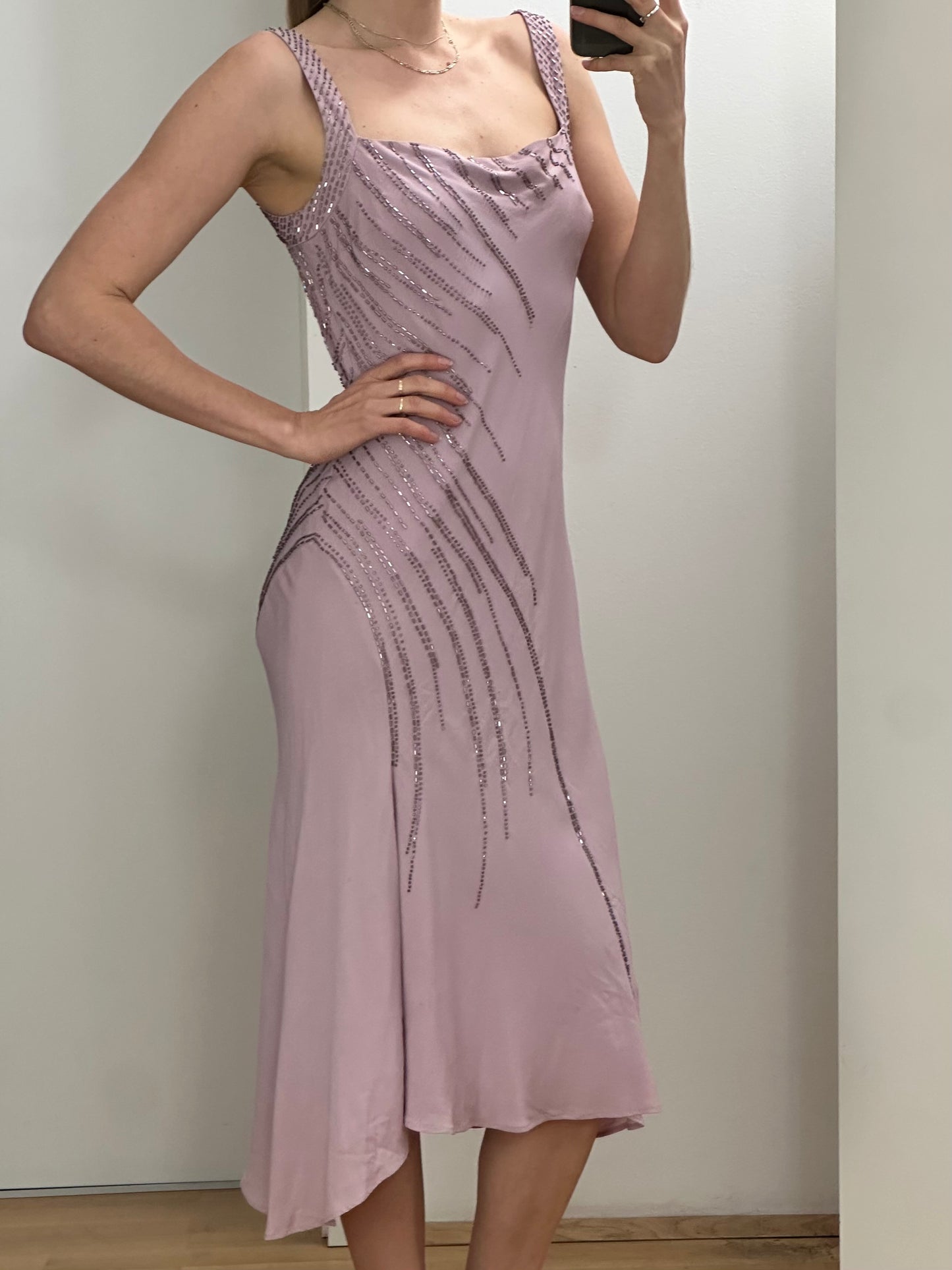 Vintage Silk Lavender Dress S/M