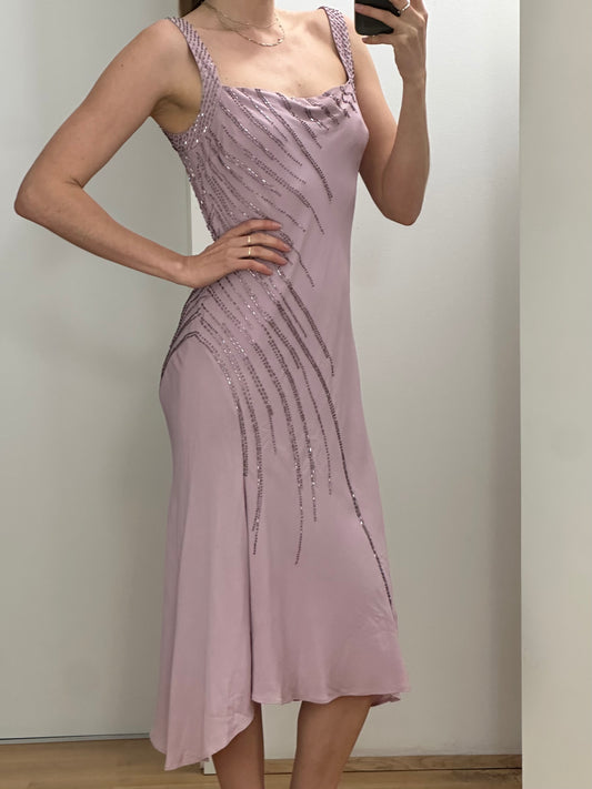 Vintage Silk Lavender Dress S/M