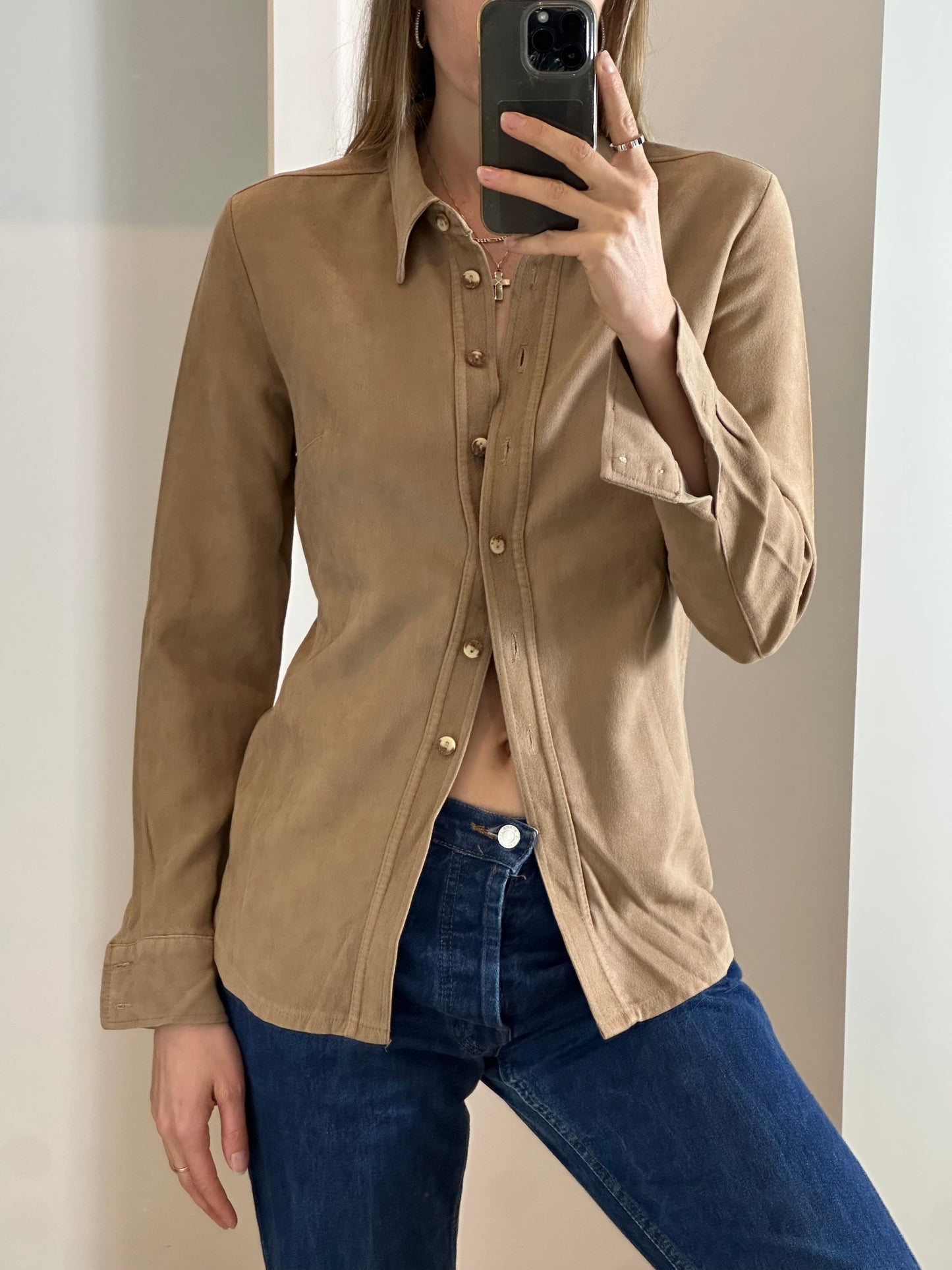 Vintage Beige Blouse S