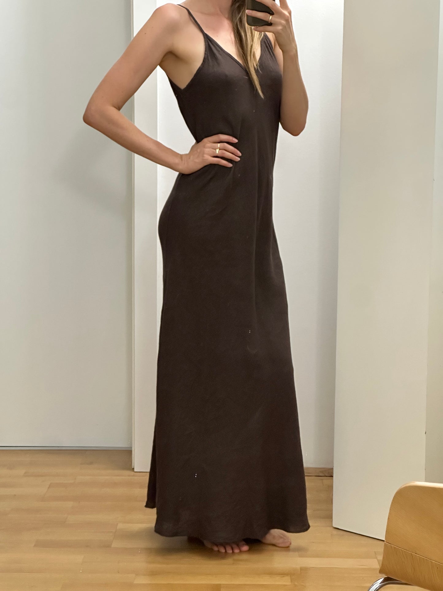 100% Linen Maxi Dress M