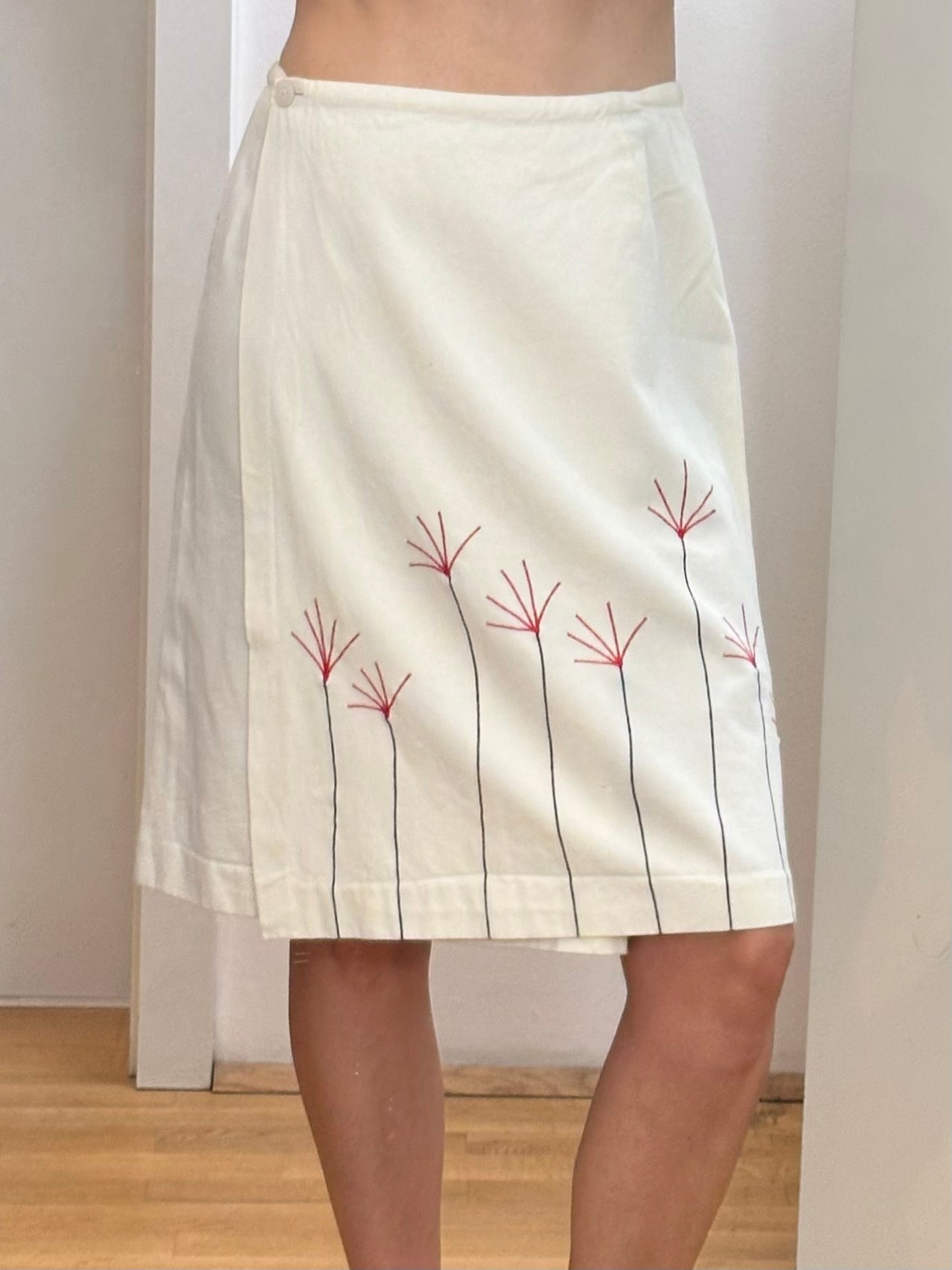 Vintage Cotton Midi Skirt S