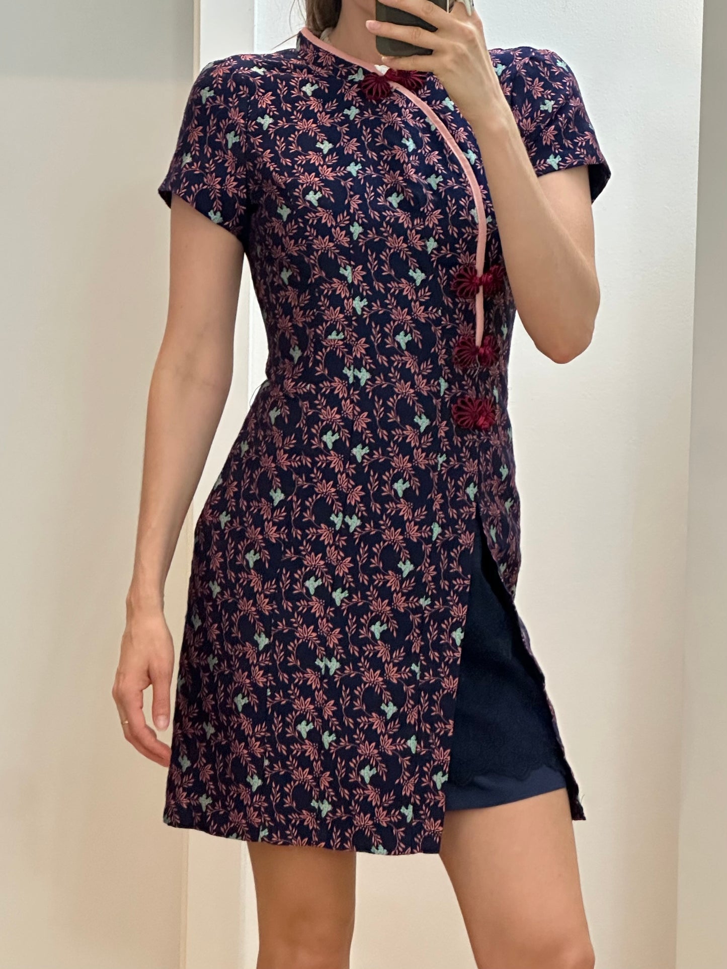 Navy and Pink Mini Dress XS
