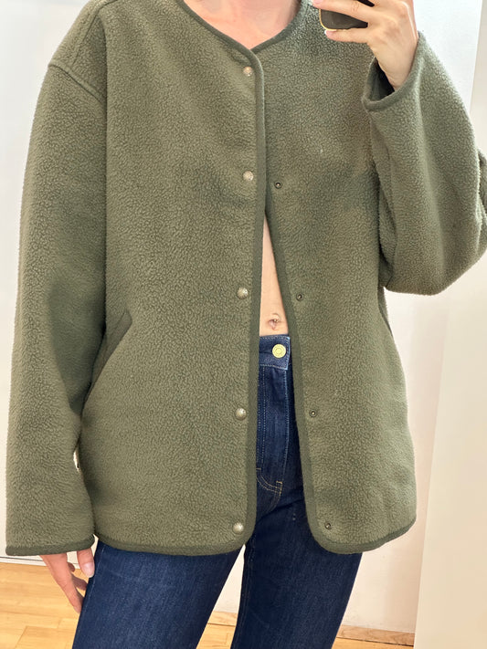 AIGLE Khaki Fleece Jacket L