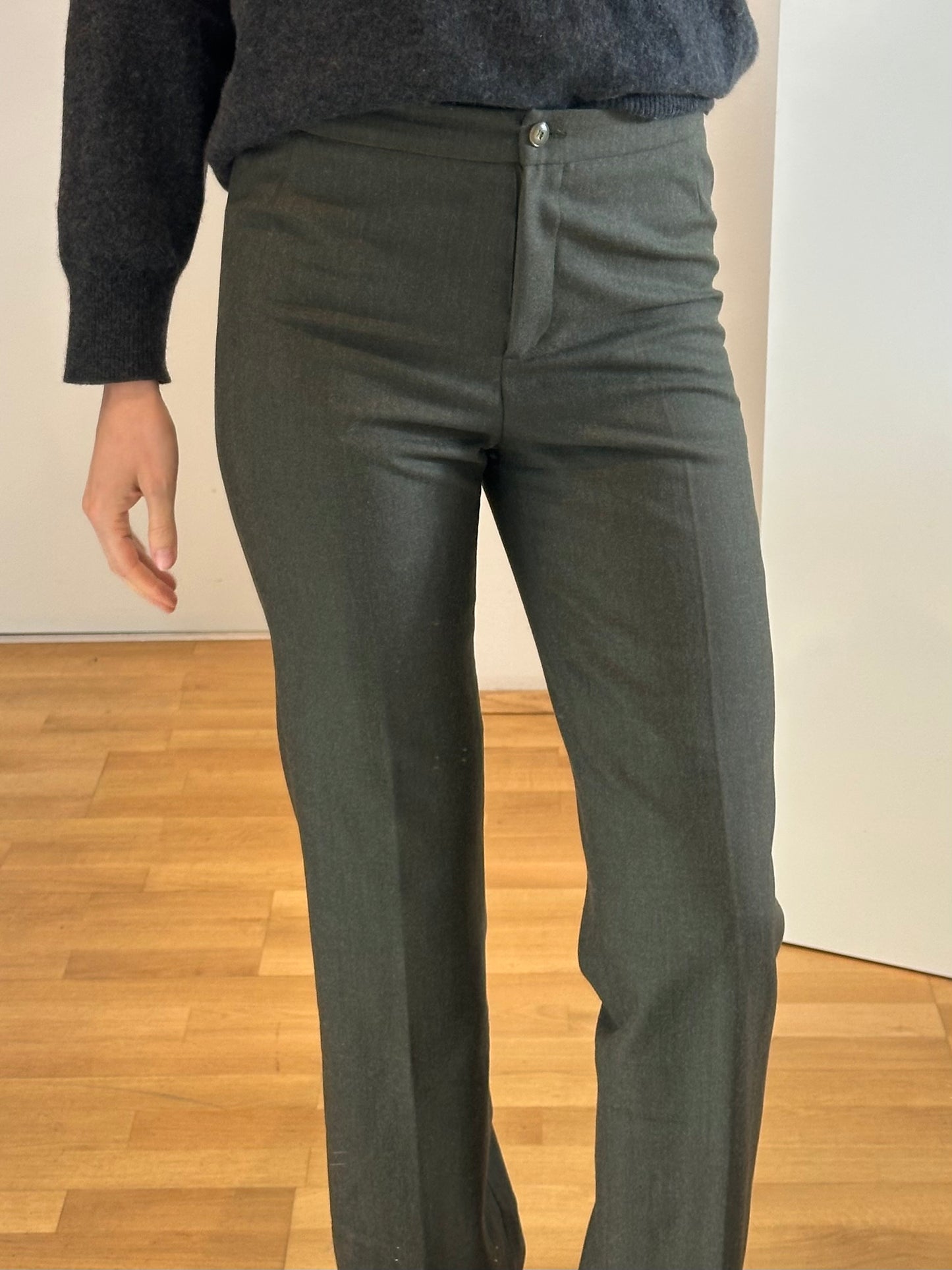 Vintage Dark Green Wool blend Trousers XS