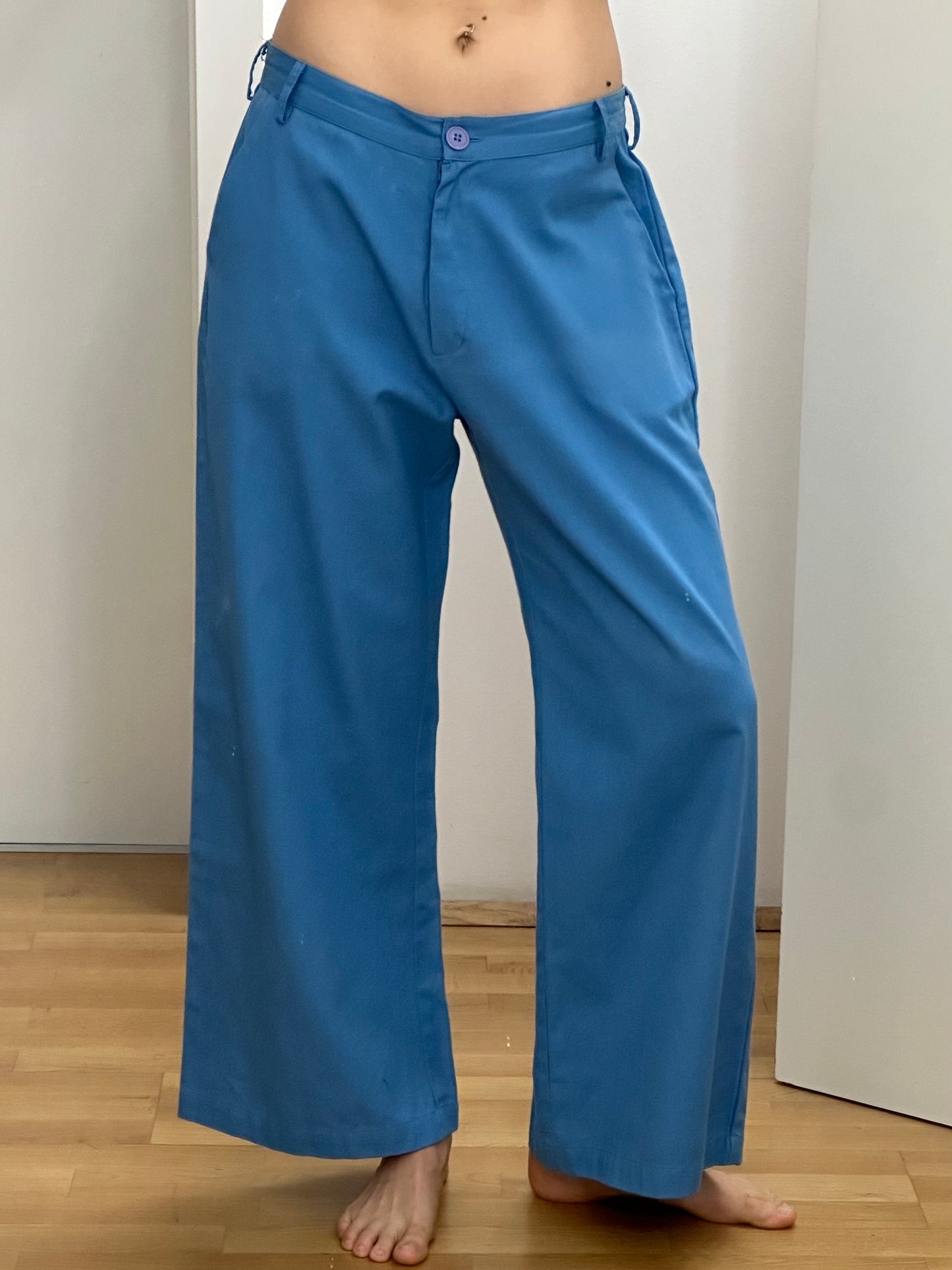 Vintage Blue Cotton Trousers L