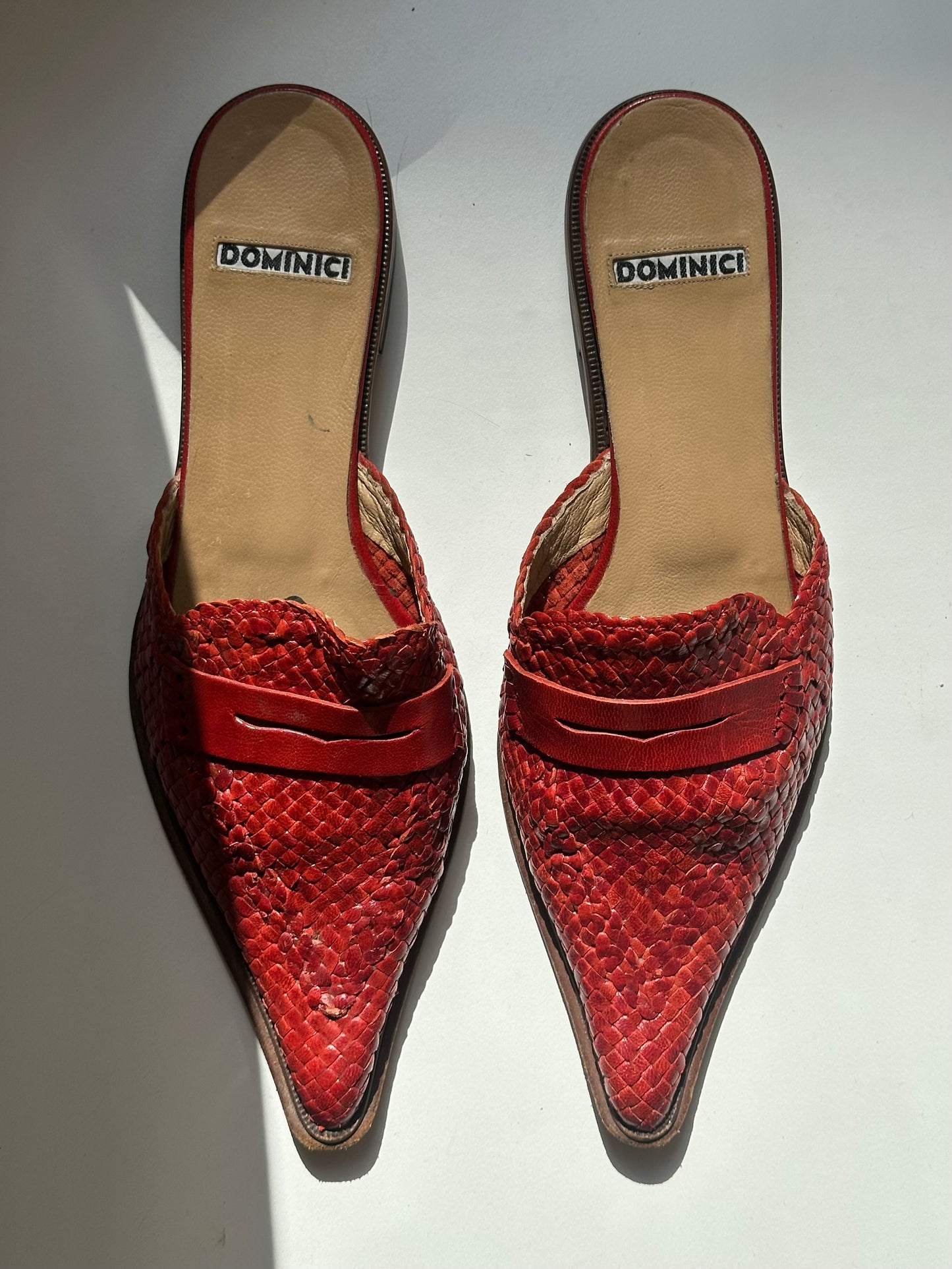 Dominici Red Leather Shoes 38