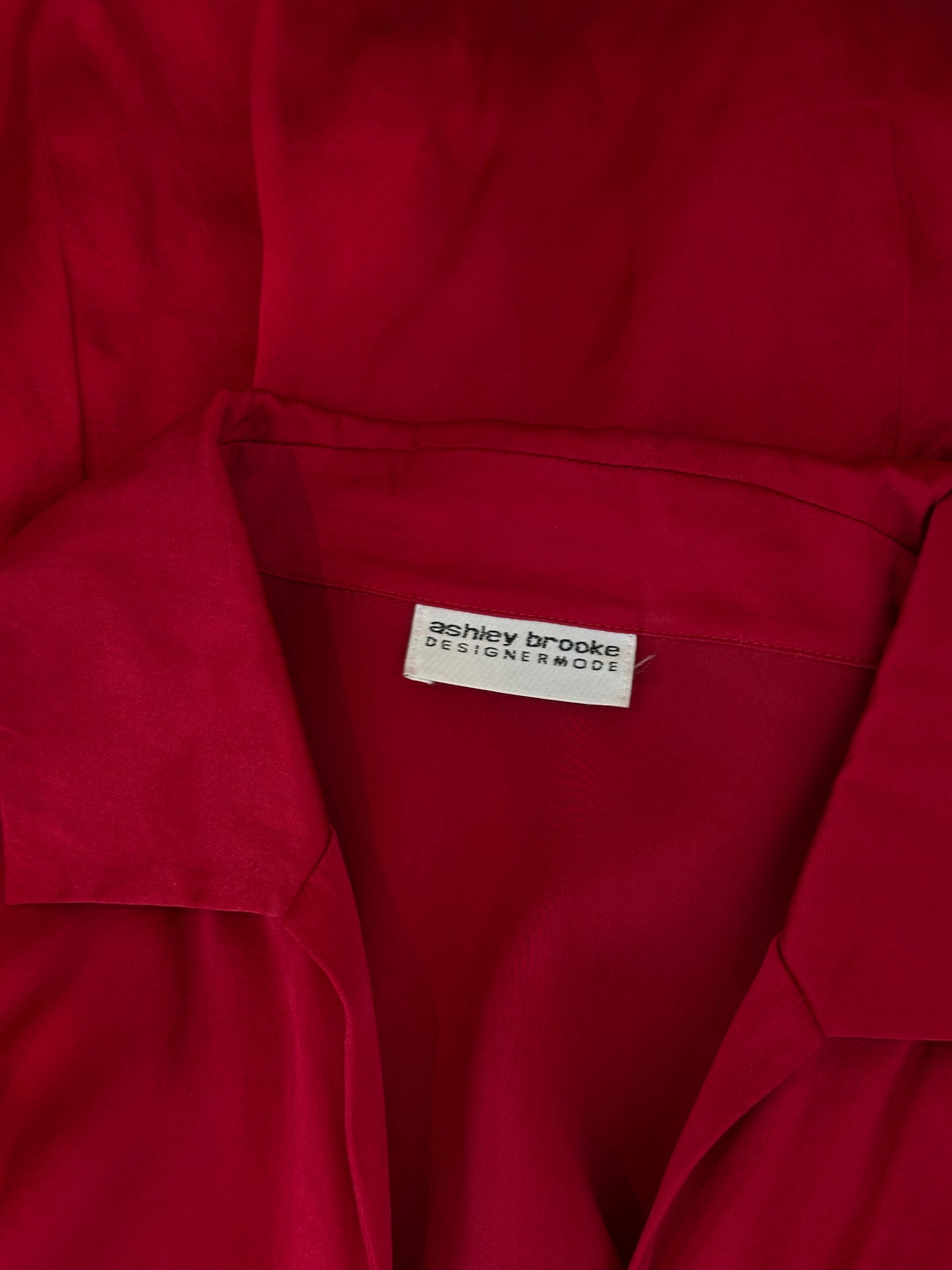 Red 100% Silk Blouse S