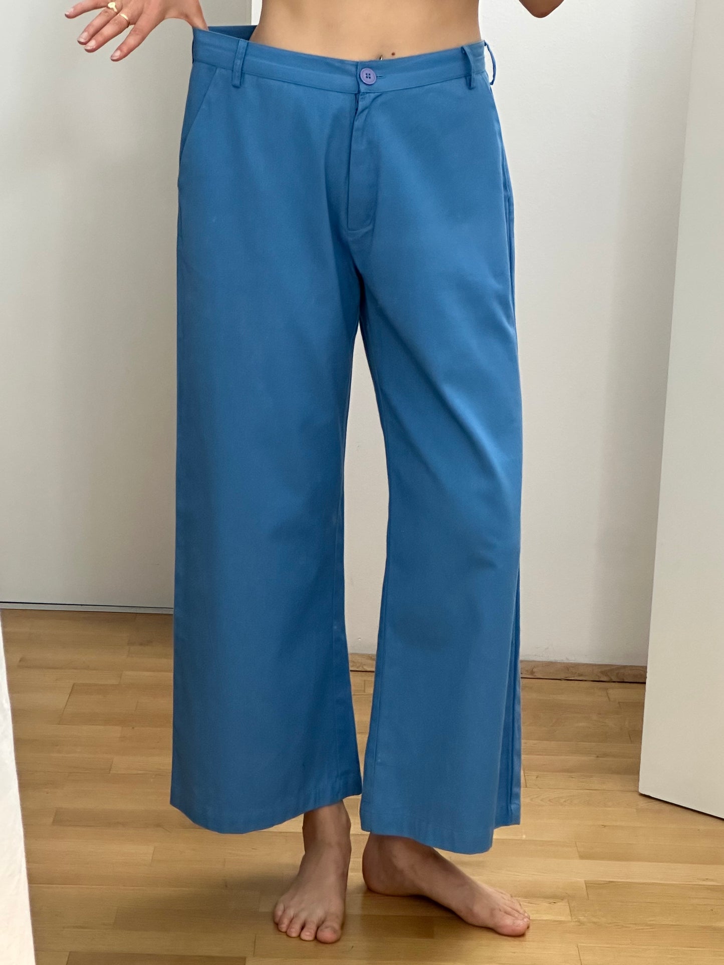 Vintage Blue Cotton Trousers L