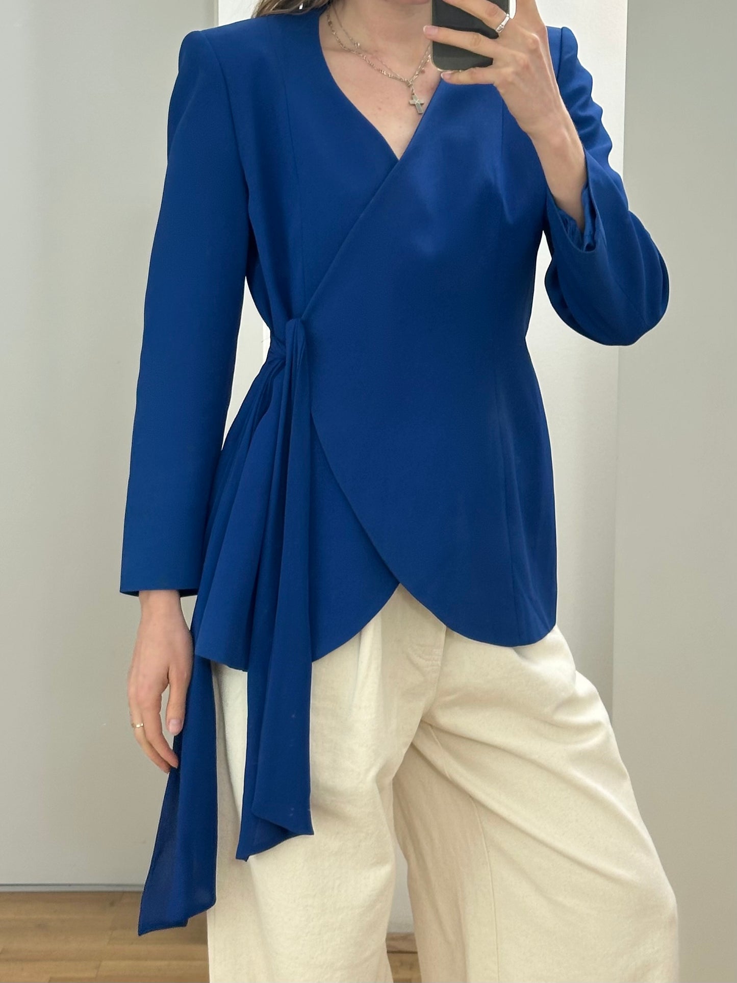 Cobalt Blue Wrap Blazer M