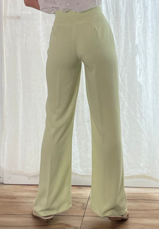 Vintage Lime Green Wide Leg Trousers M/L