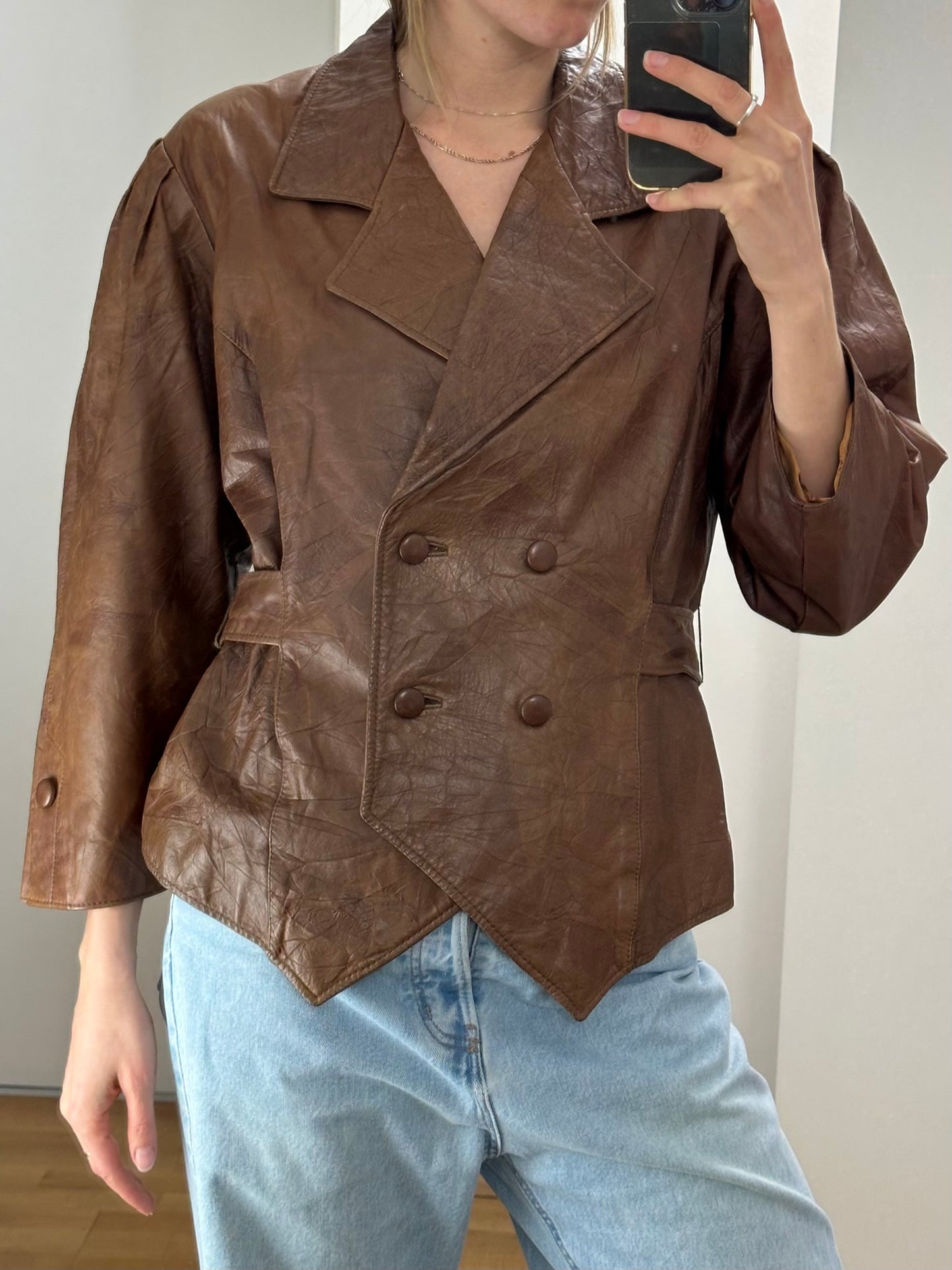 Vintage Brown Leather Jacket M