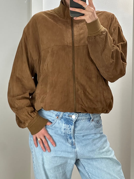 Vintage Suede Leather Jacket L