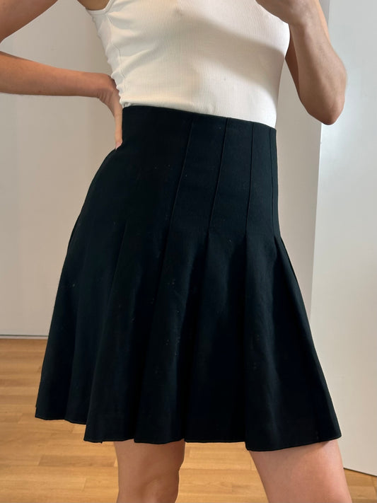 Black Wool Skirt Skirt L