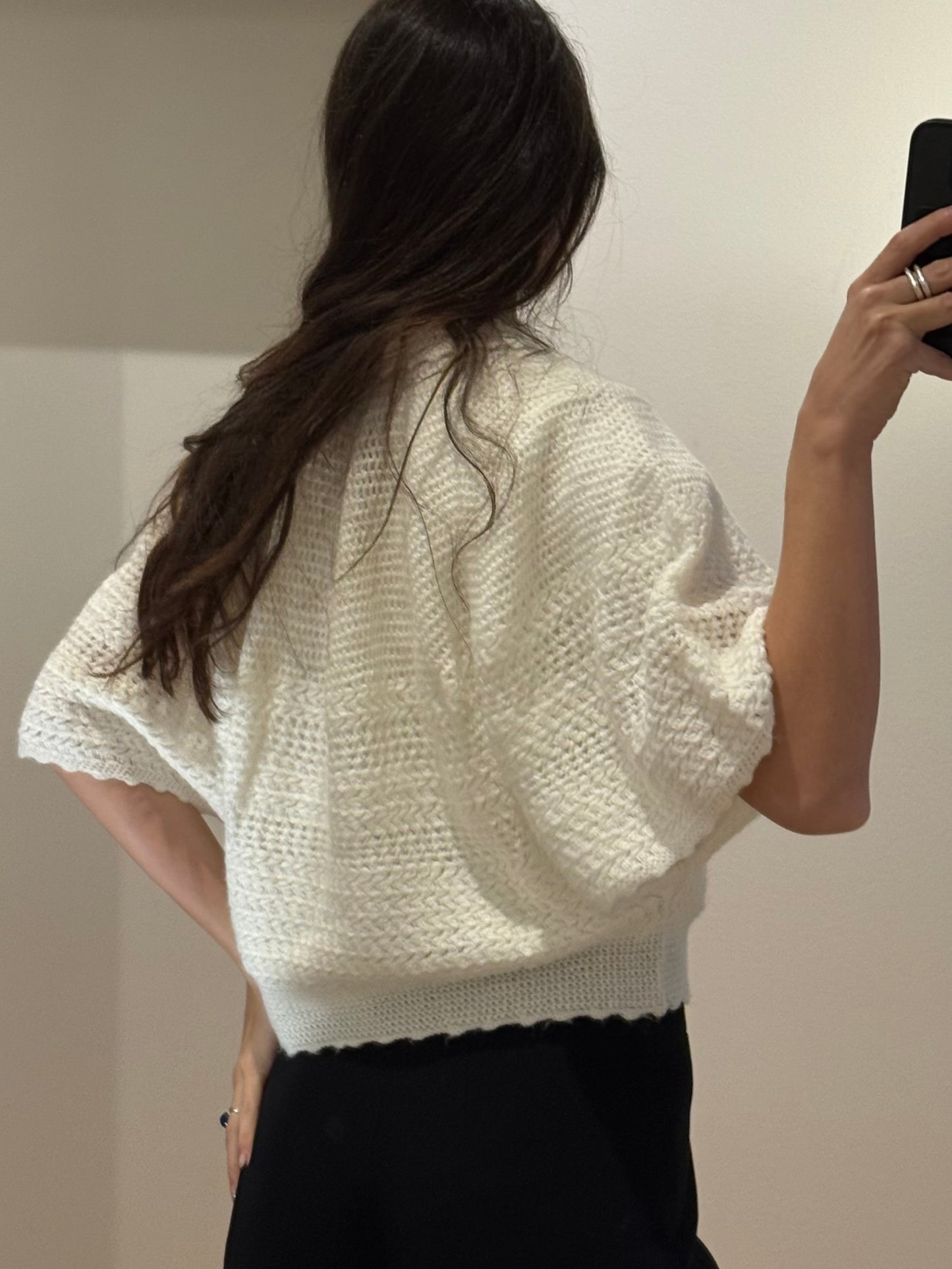 Vintage Off White Handmade Cardigan Sweater M