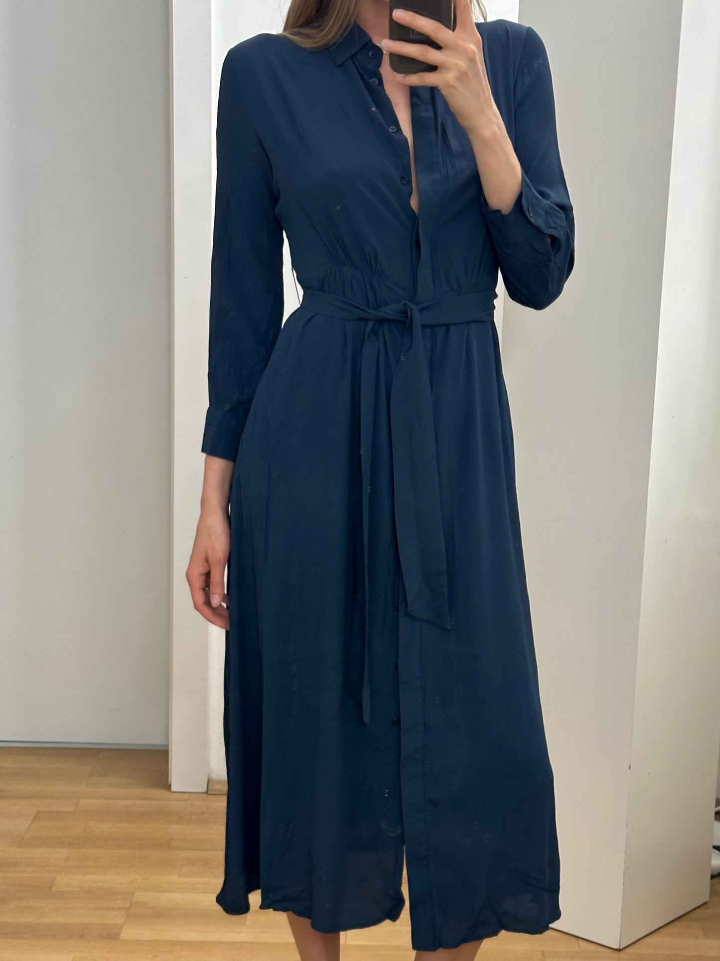 MaxMara Navy Blue Viscose Dress XS