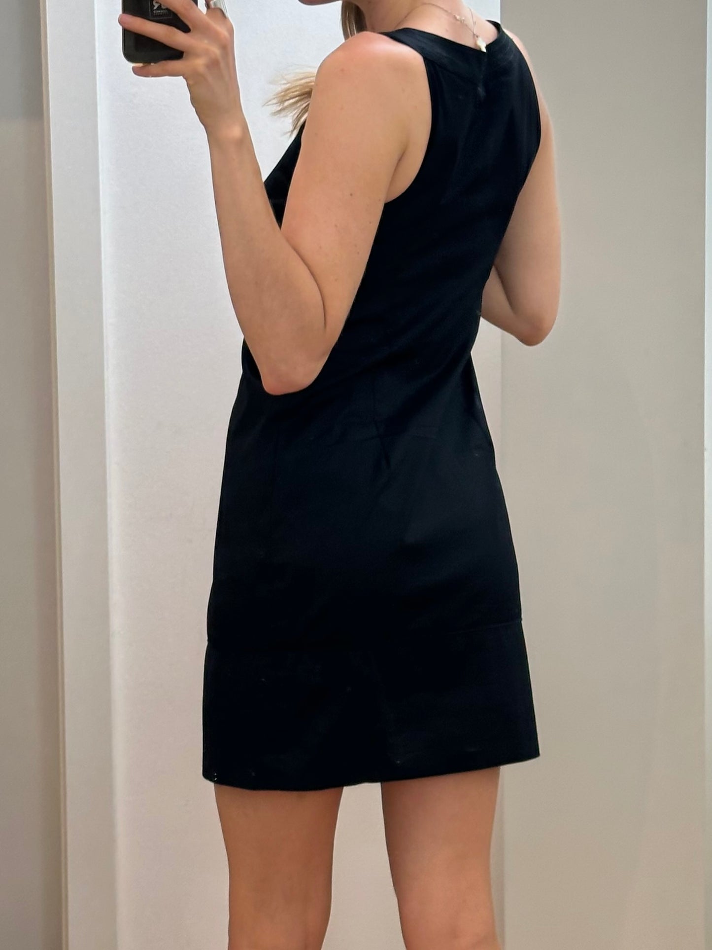Black Organic Cotton Mini Dress S