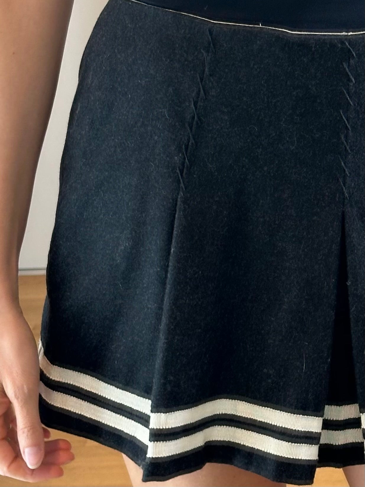 Vintage Wool Dark Gray Miniskirt S