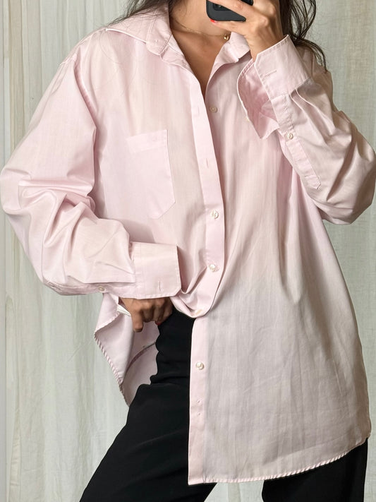 100% Cotton Baby Pink Button Down Shirt L