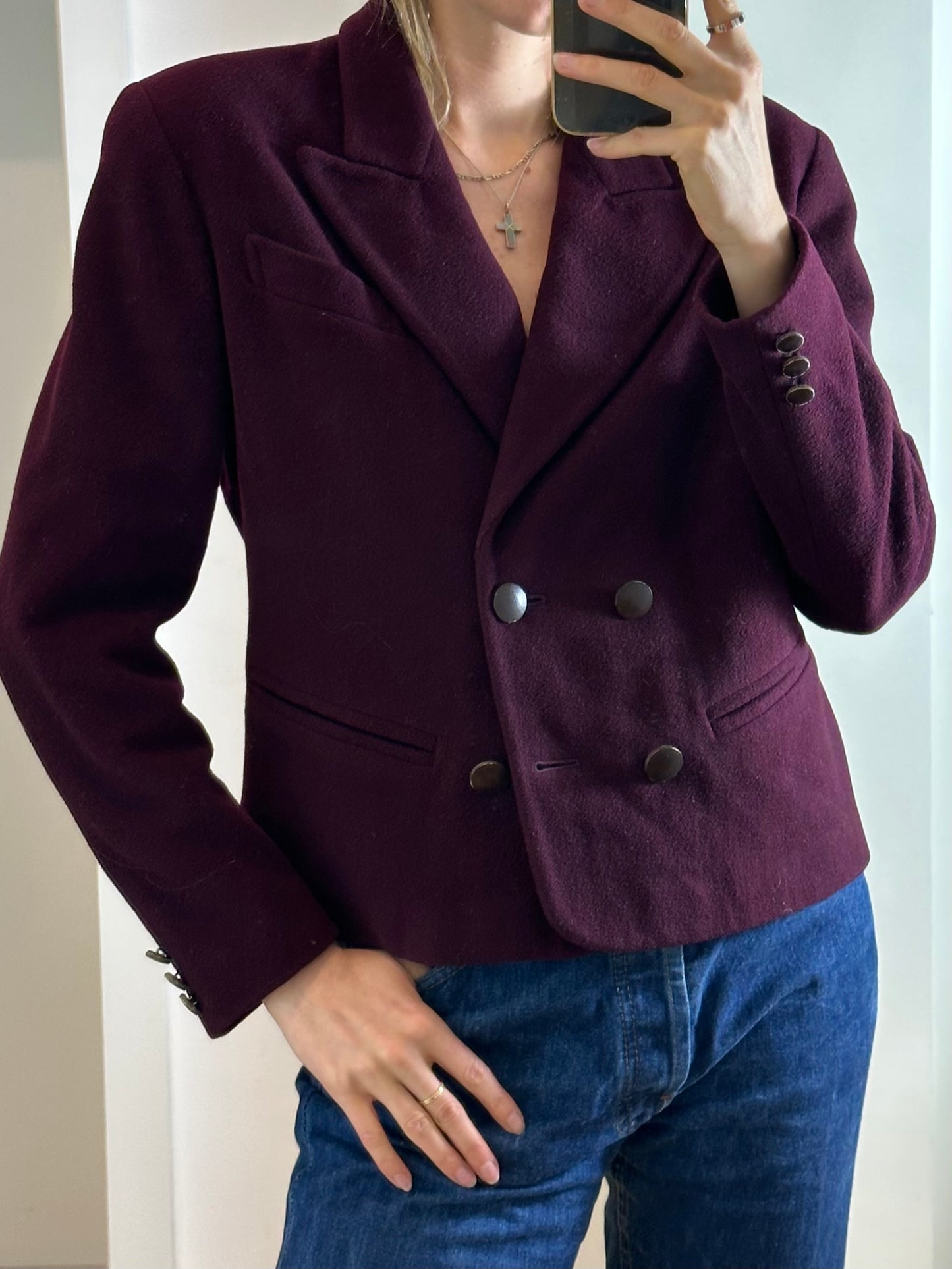 Vintage Wool Eggplant Blazer S