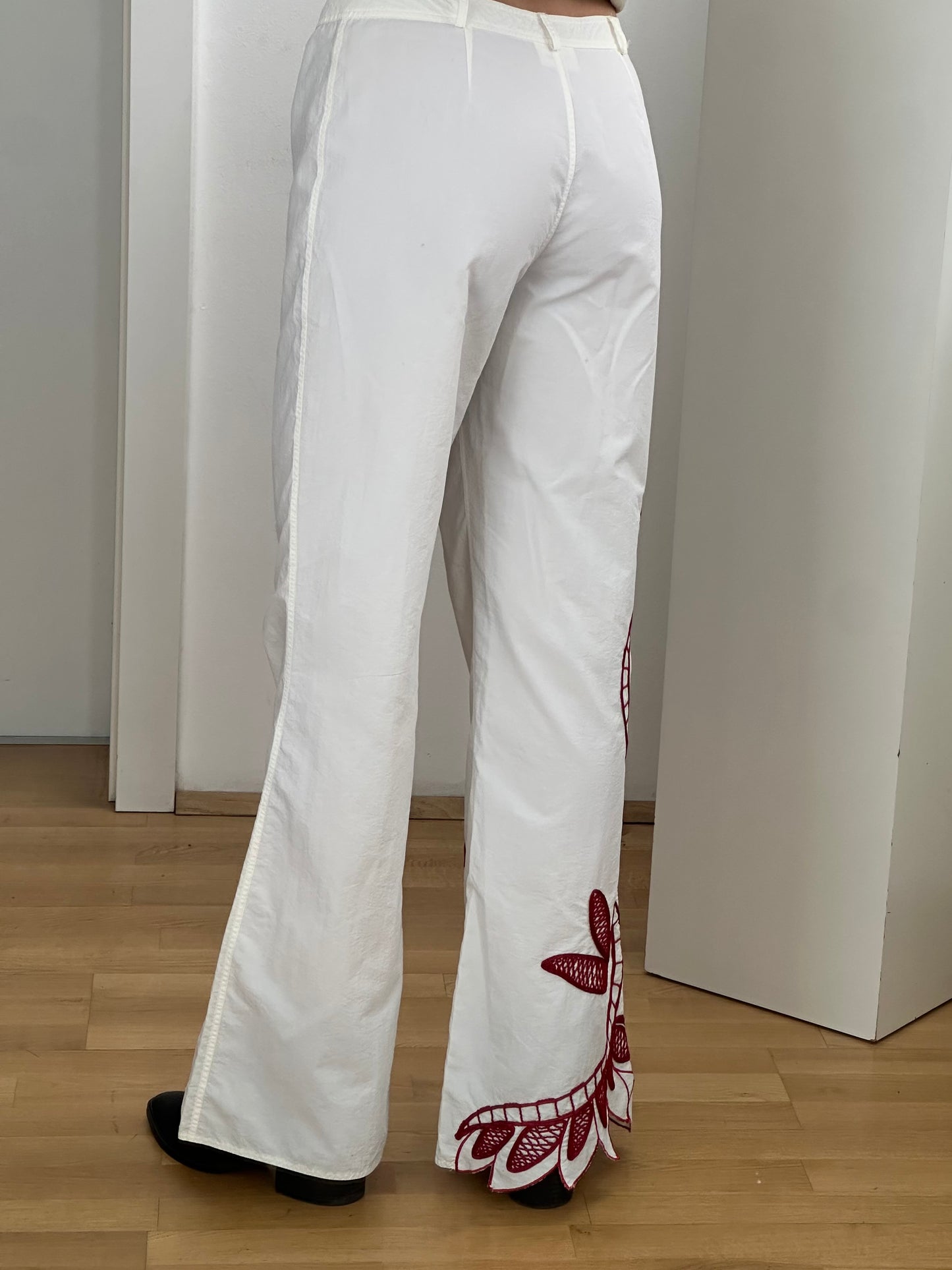 Vintage White Flared Trousers M