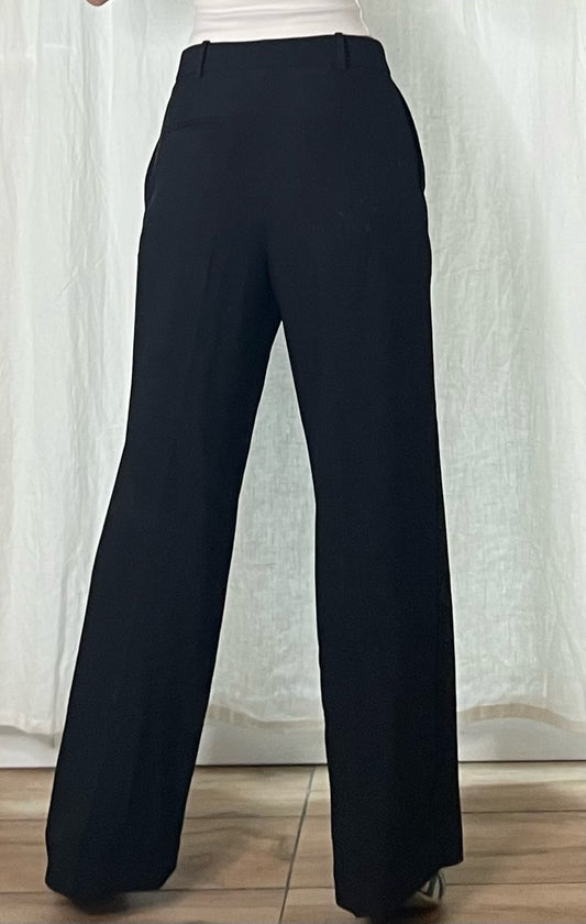 & Other Stories Simple Black High Waisted Wide/Straight Leg Trousers M