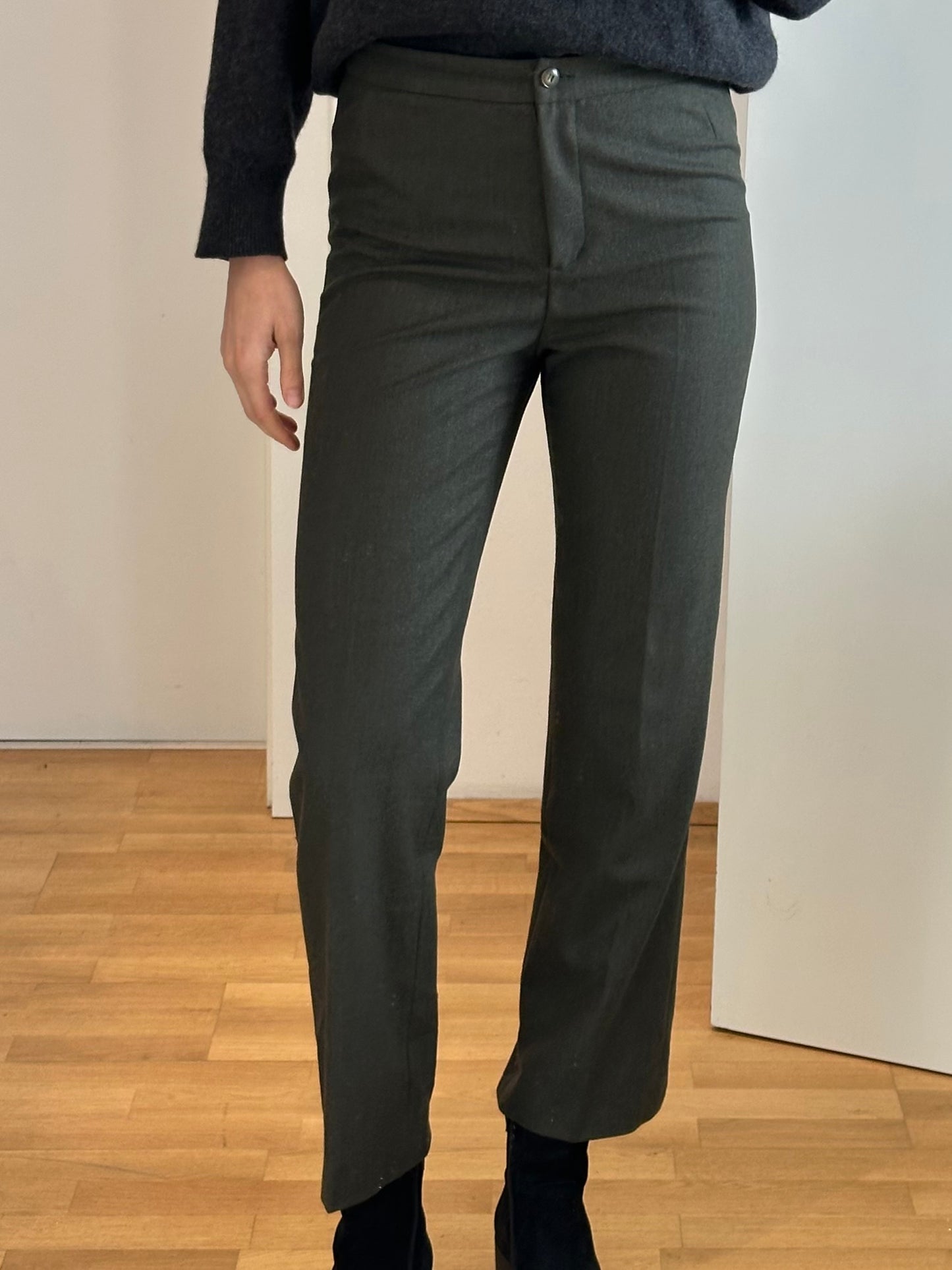 Vintage Dark Green Wool blend Trousers XS