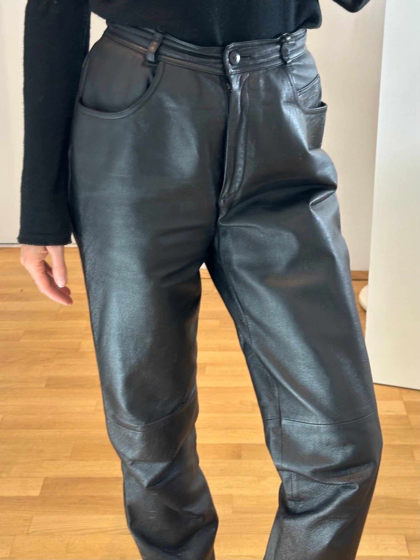 Vintage Black Leather Pants M