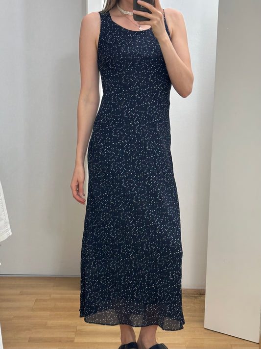 Vintage Navy Blue Maxi Dress S