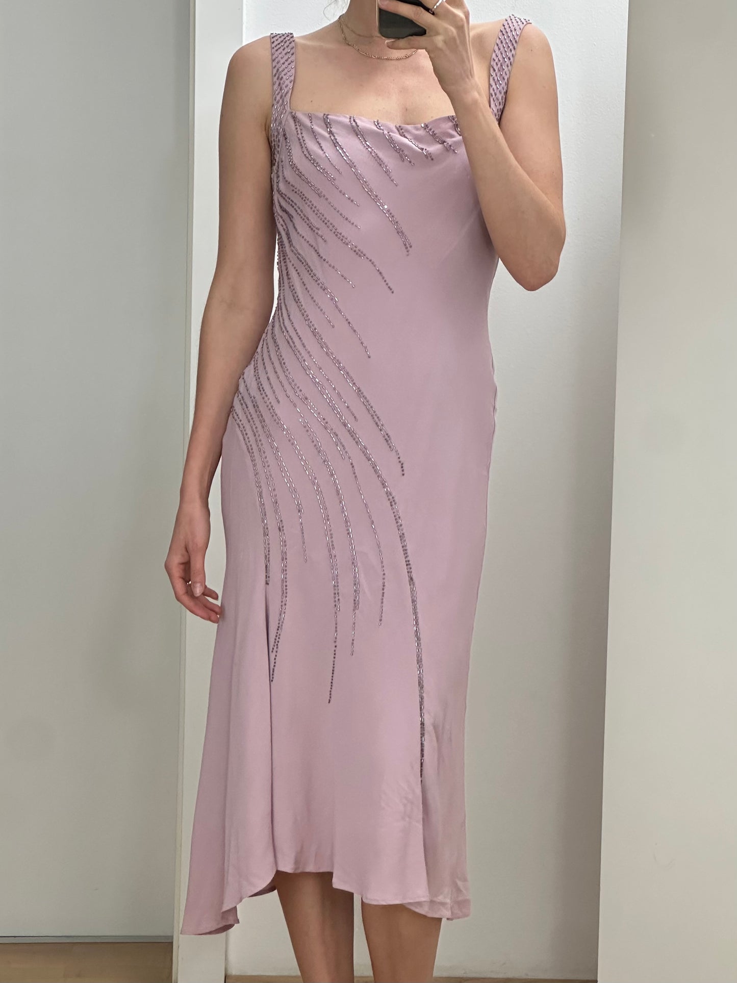 Vintage Silk Lavender Dress S/M