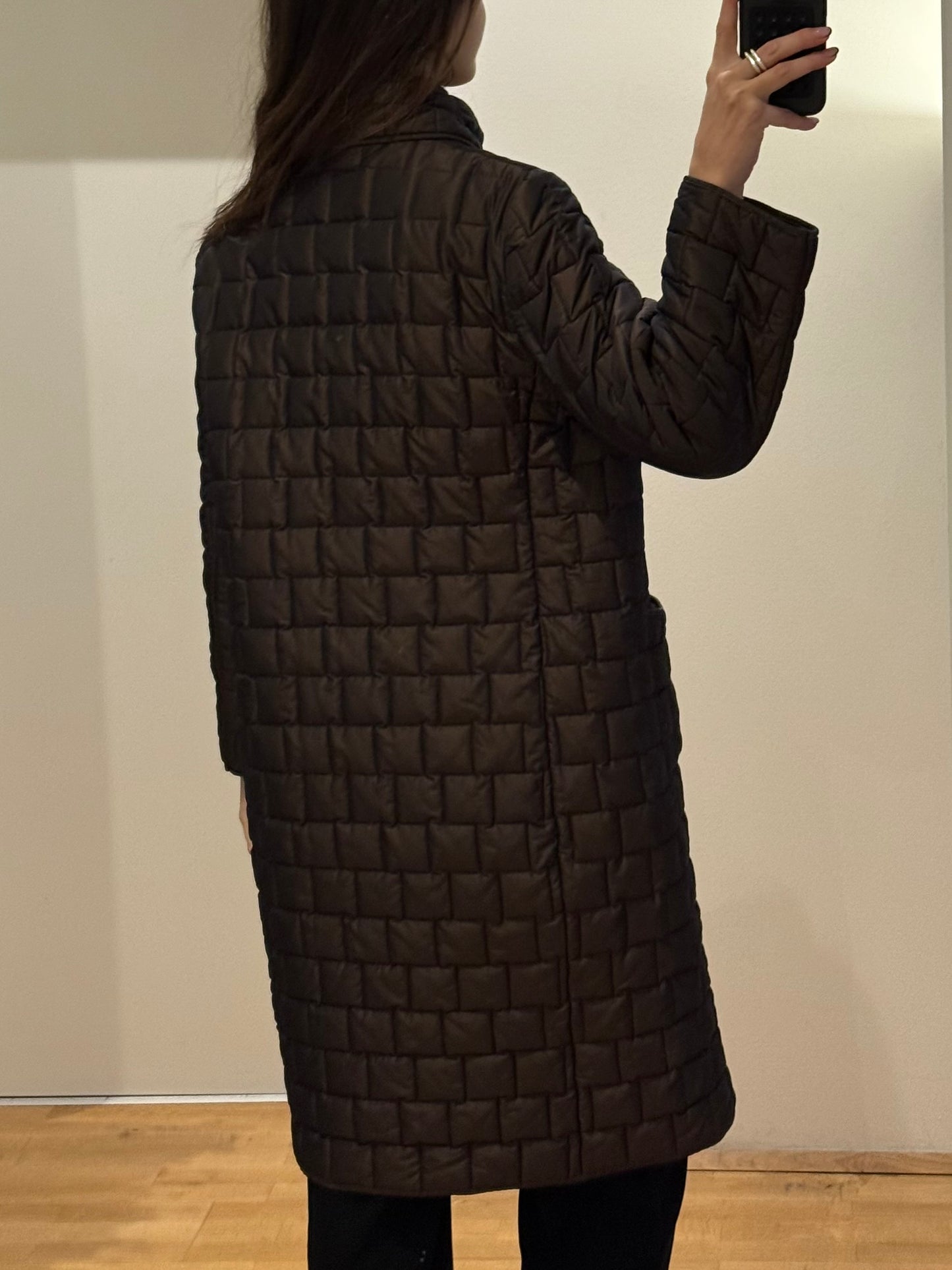 Liolà Brown Puffer Jacket With Wool Lining S