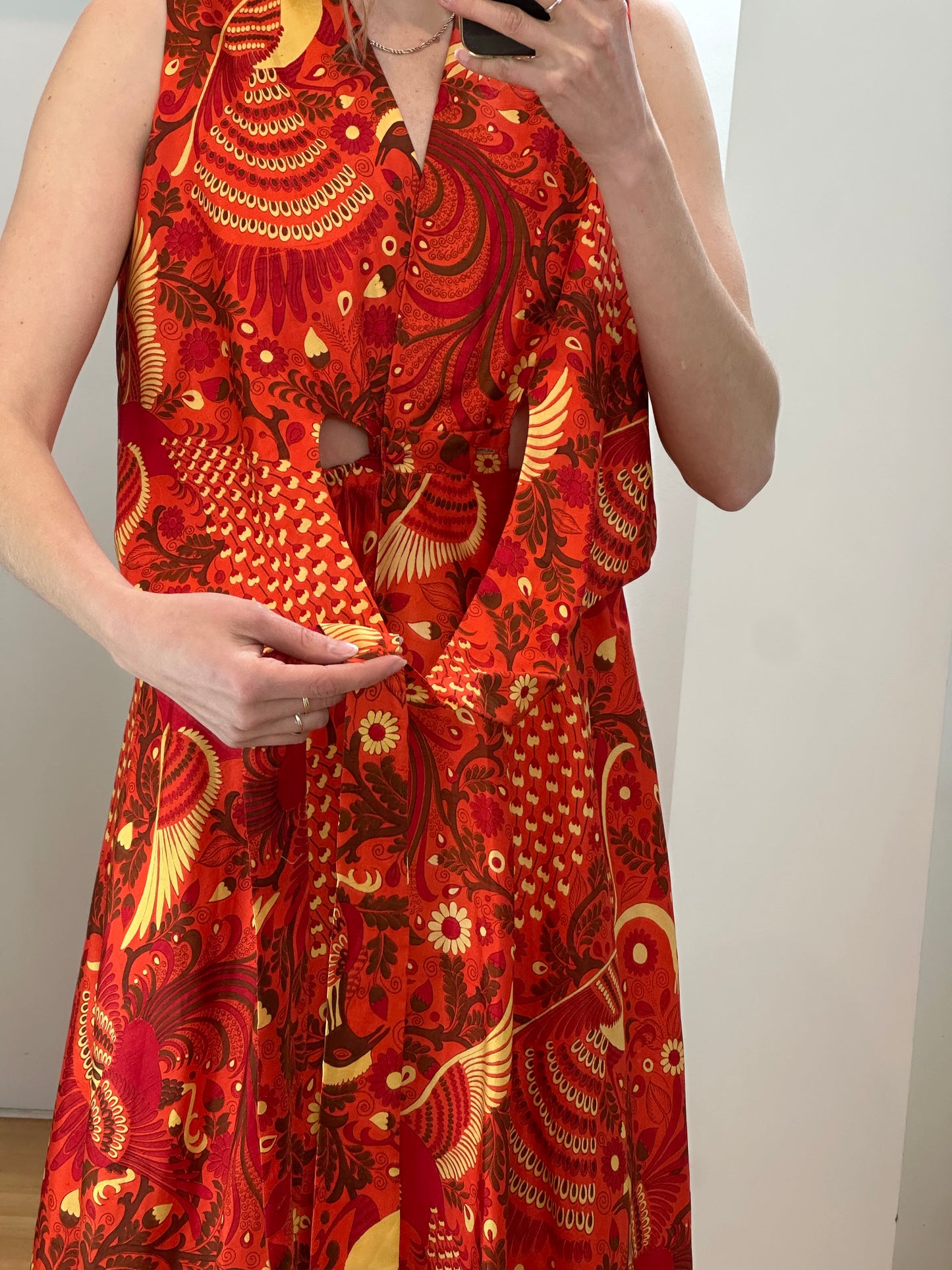Orange Wrap Maxi Dress S/M
