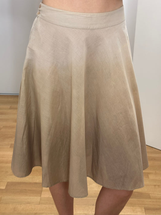 Cream 100% Cotton Midi Skirt S