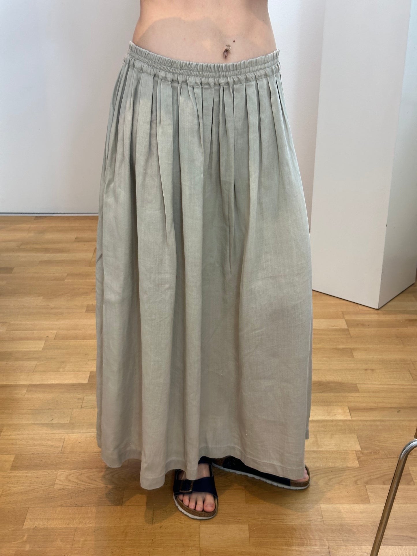 Vintage Linen Maxi Skirt M