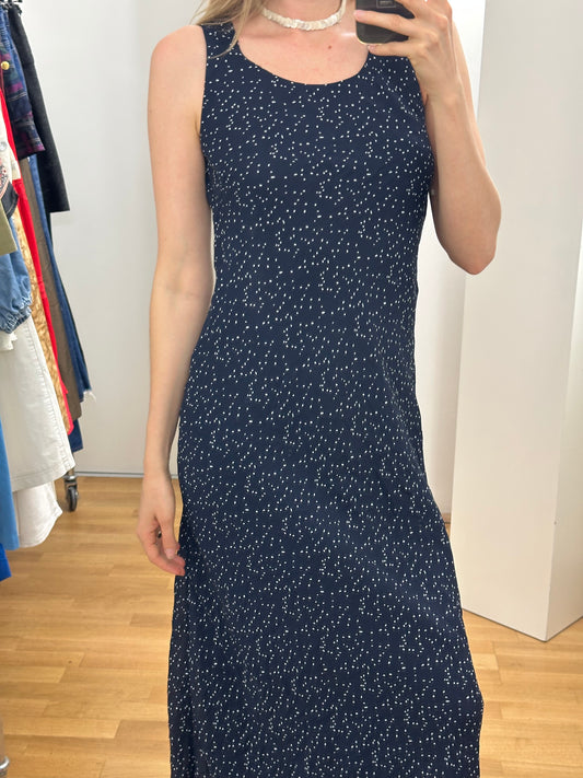 Vintage Navy Blue Maxi Dress S
