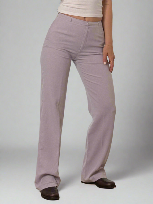 Vintage Lavender Straight Leg High Waisted Trousers XS