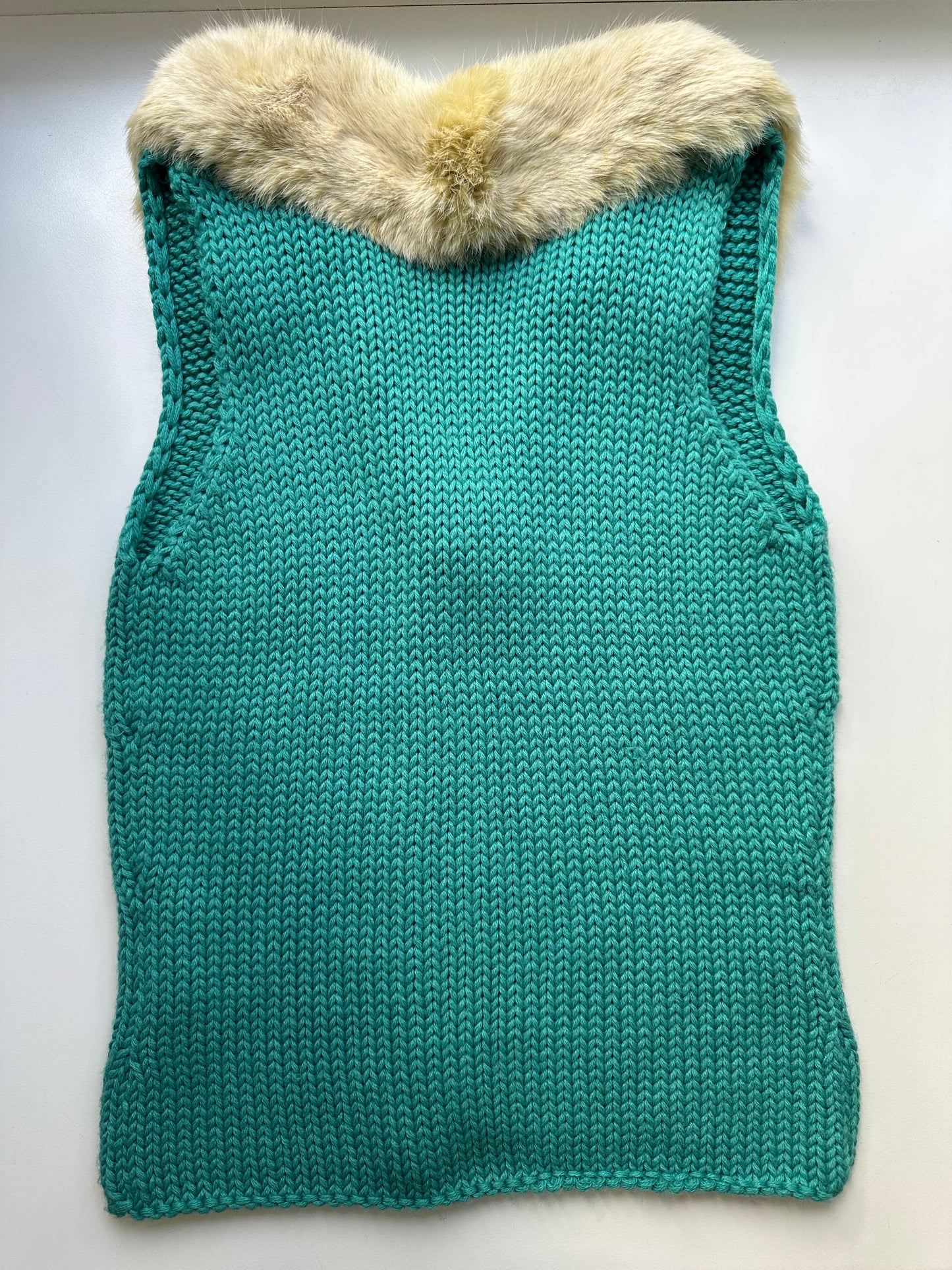 GUESS Turquoise Wool Fur Vest S