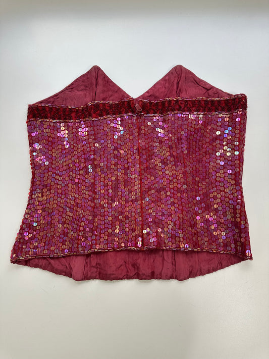 Vintage Silk Sequins Top S