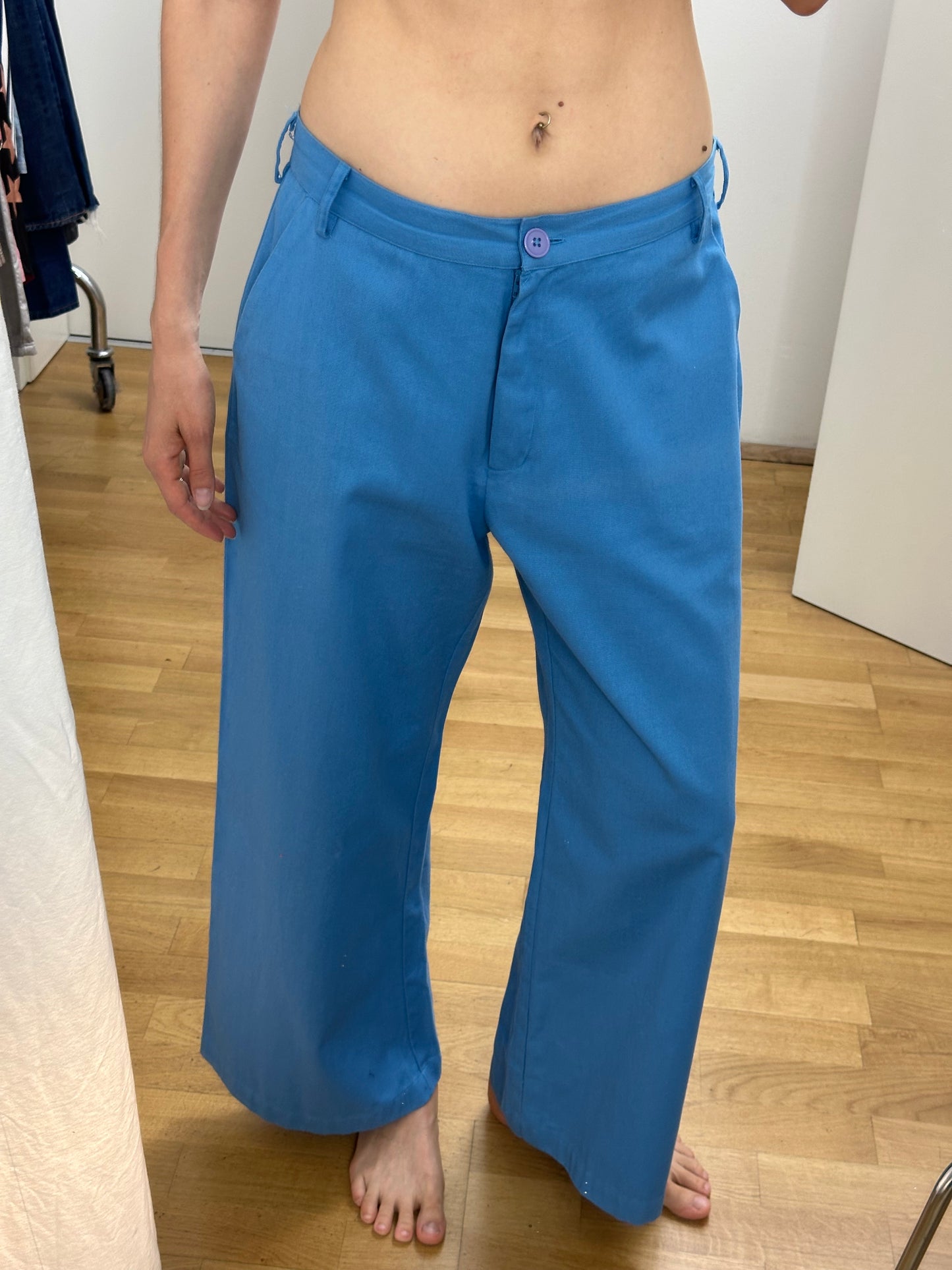 Vintage Blue Cotton Trousers L