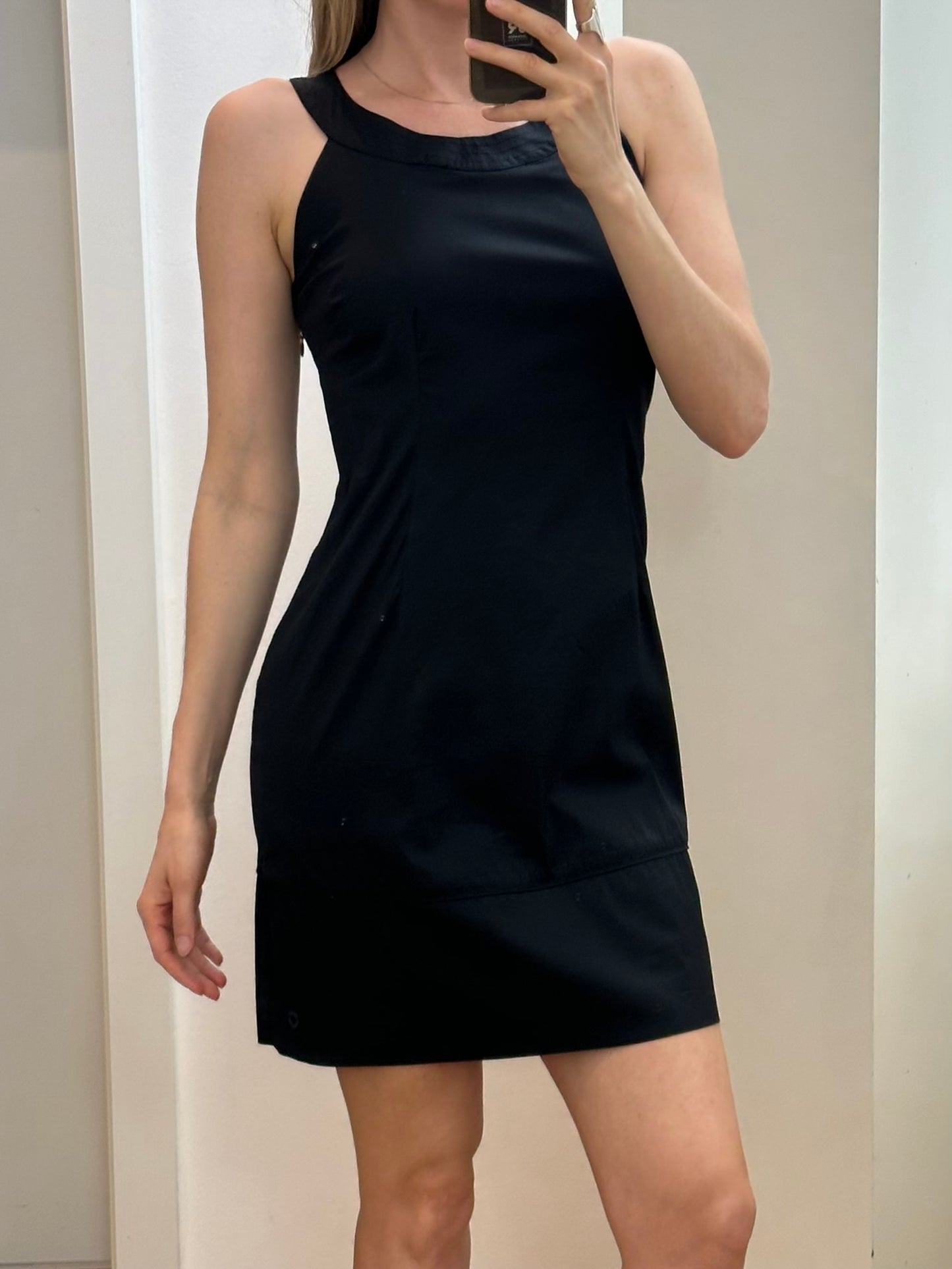 Black Organic Cotton Mini Dress S