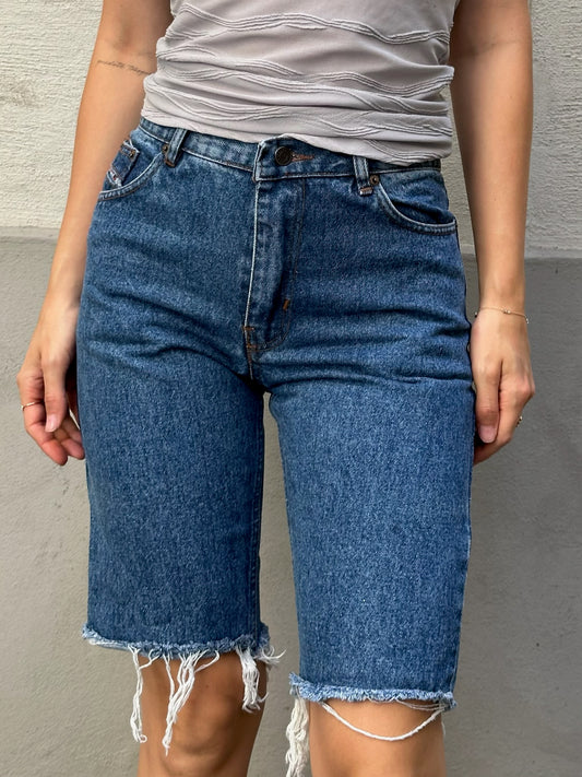 Vintage Diesel 100% Cotton Deep Blue Cut Off Bermuda Shorts XS/S
